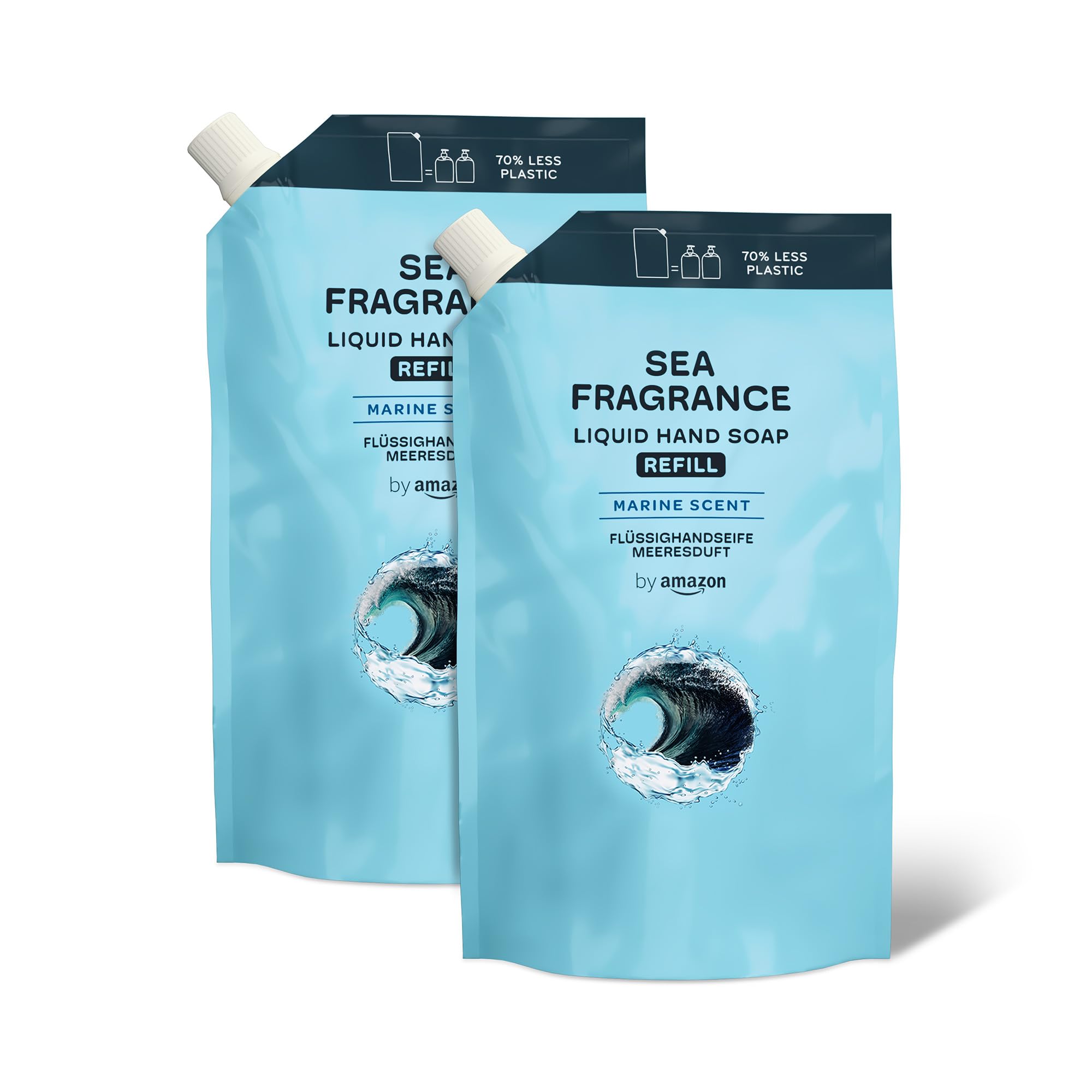 by Amazon Sea Fragrance Hand Soap Refill, 2 x 1000ml Moisturizing Formula