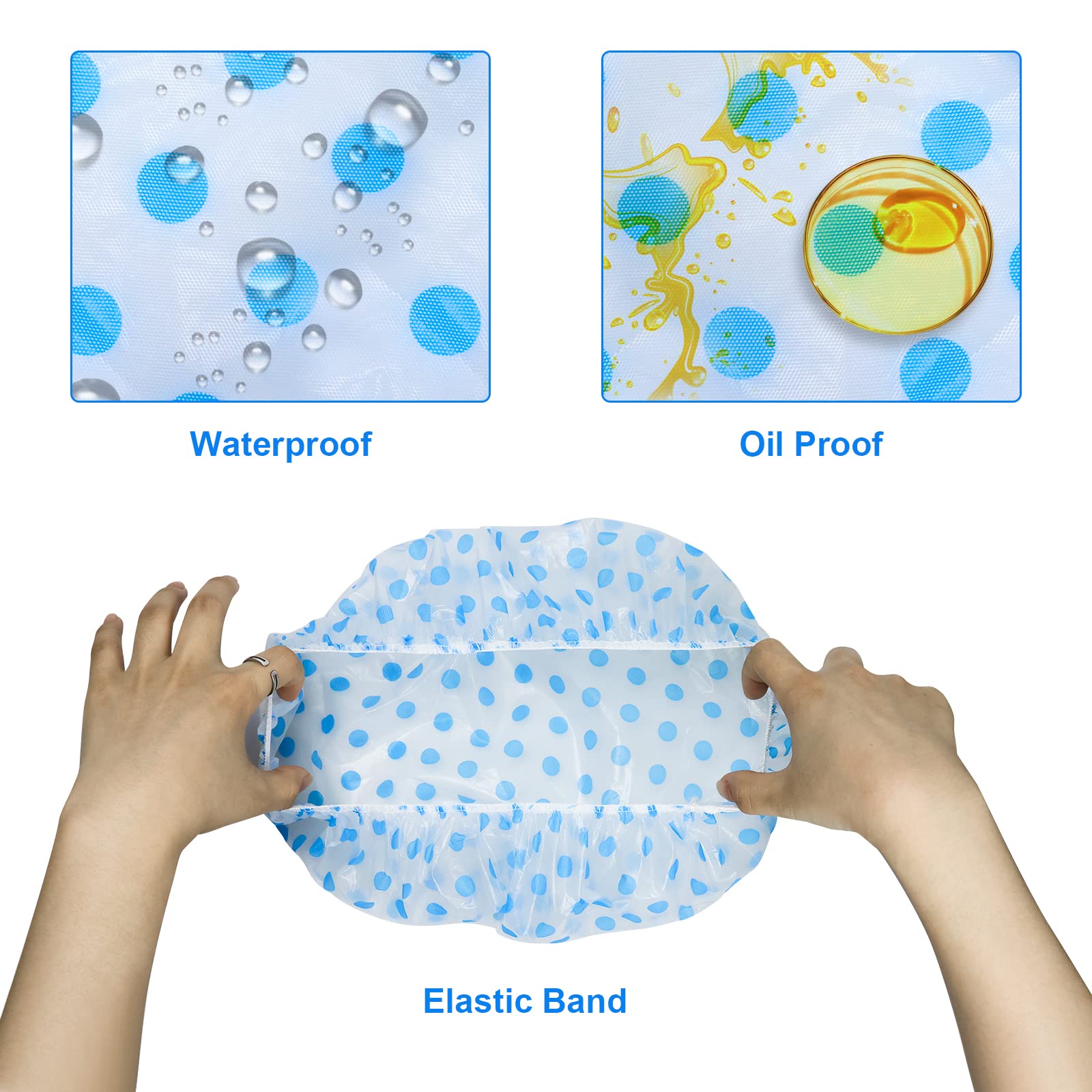 MOXYOY 4PCS Waterproof Reusable Shower Caps for Women with Long Hair 4