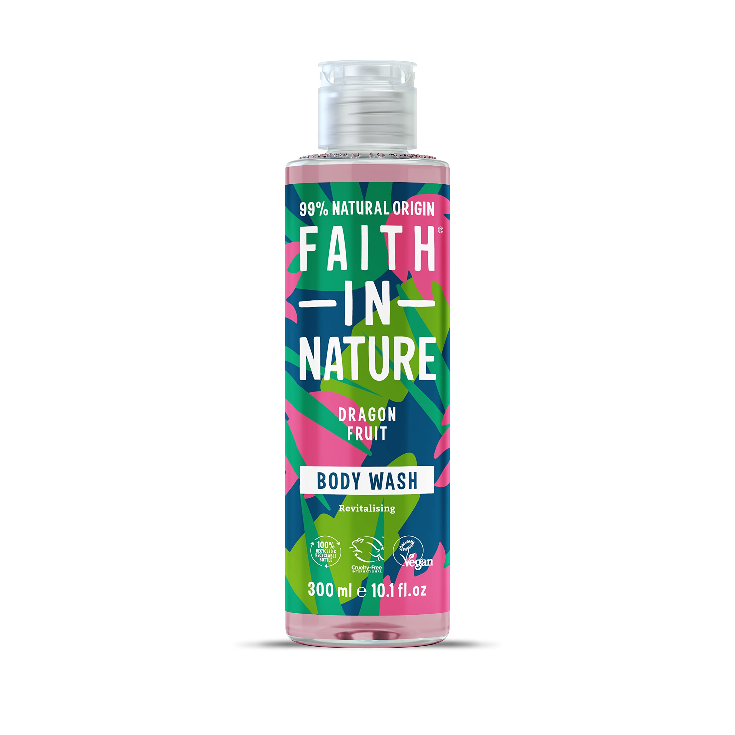 Faith In Nature 300 ml Natürliches Drachenfrucht-Duschgel, revitalisierend, vegan und tierversuchsfrei, ohne SLS oder Parabene