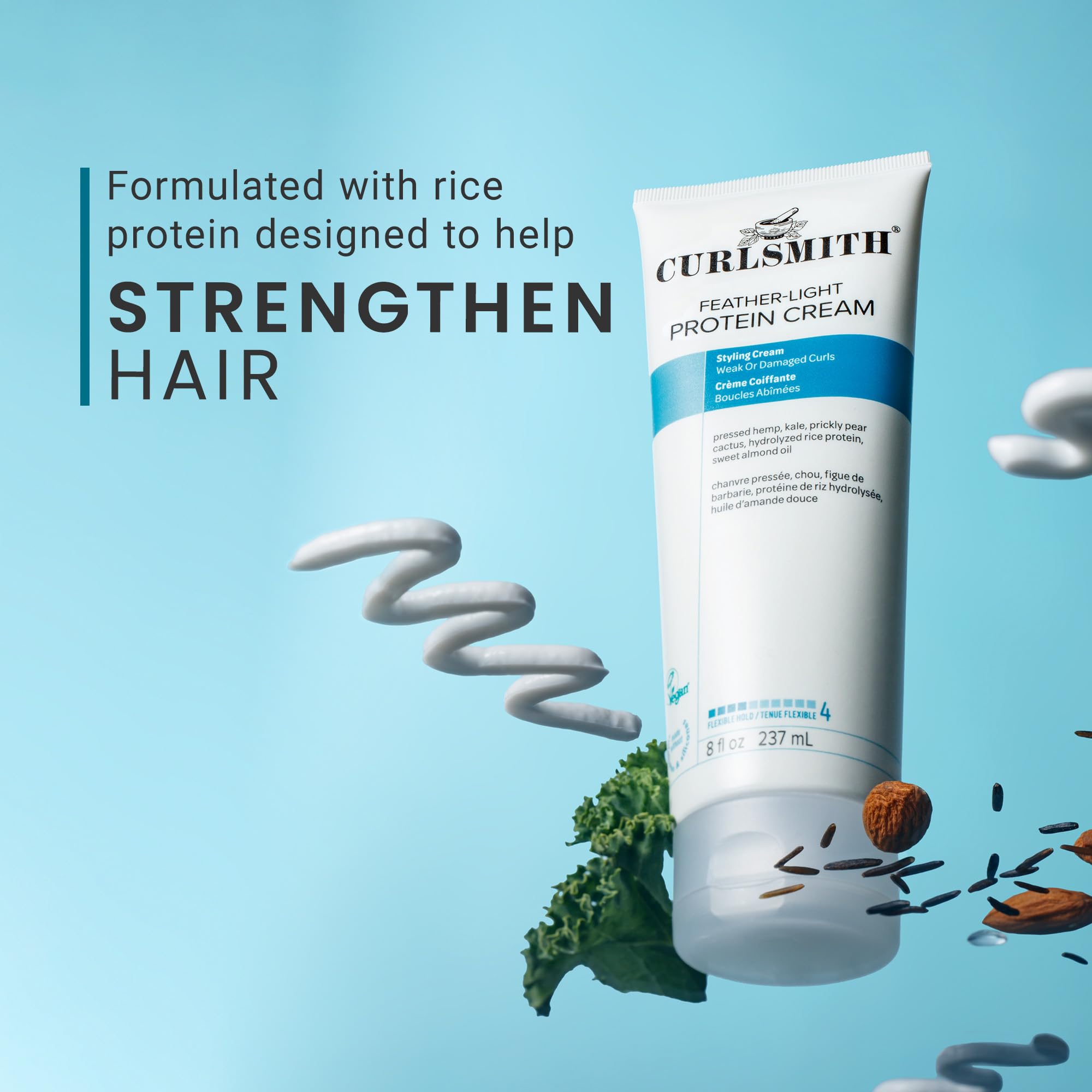 CURLSMITH Feather-Light Protein Cream for Weak, Damaged Hair Styling 6