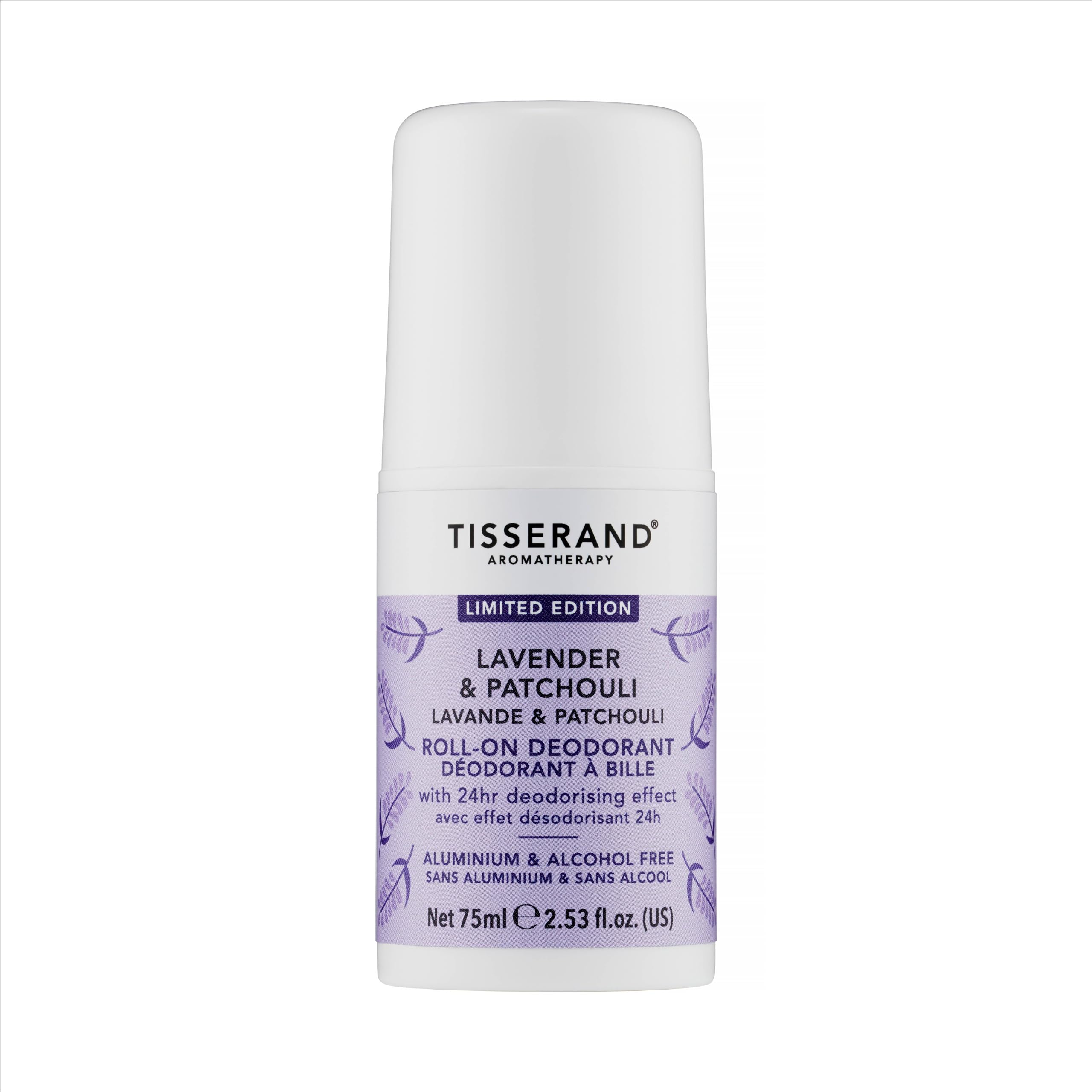 Tisserand Natural Roll-On Deodorant - Lavender & Patchouli - Unisex - 75ml
