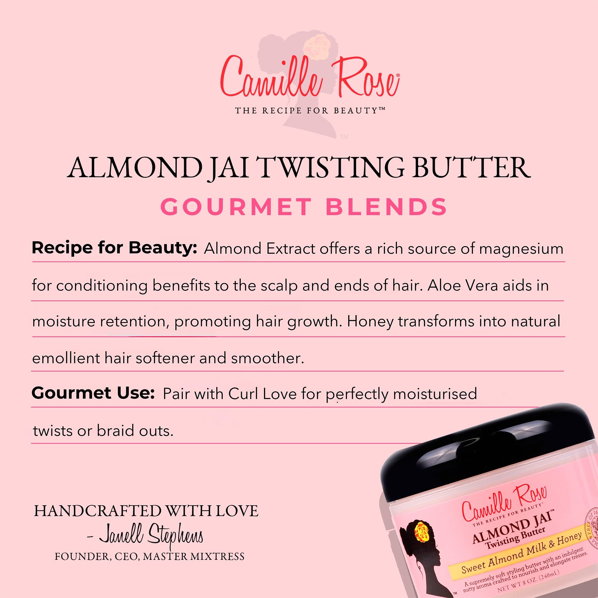 Camille Rose Naturals Almond Jai Twisting Butter for Defined Coils, Curls, and Waves 240ml 4
