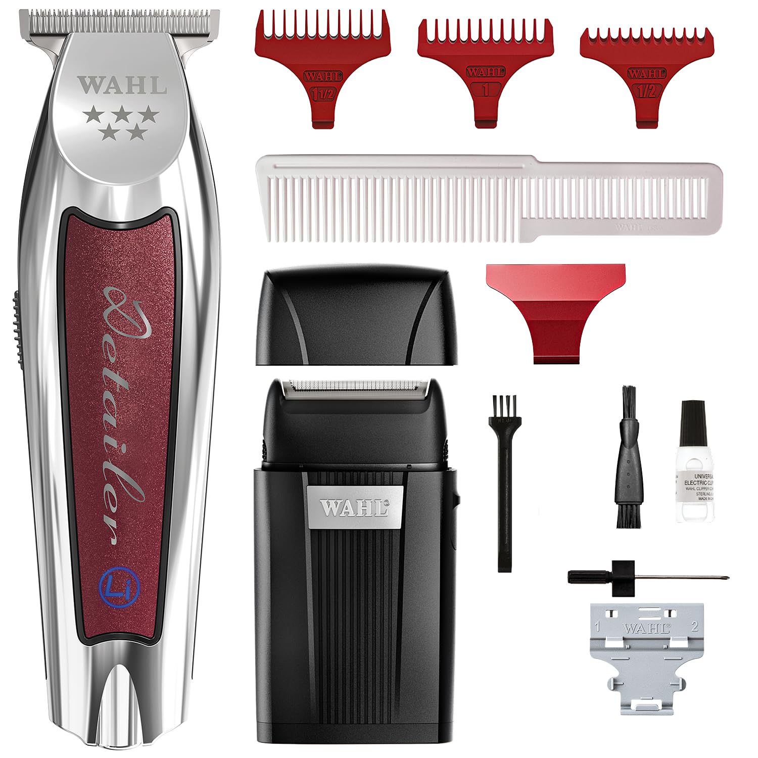 Wahl Professional Cordless Detailer Li Trimmer & Single Foil Shaver Grooming Bundle