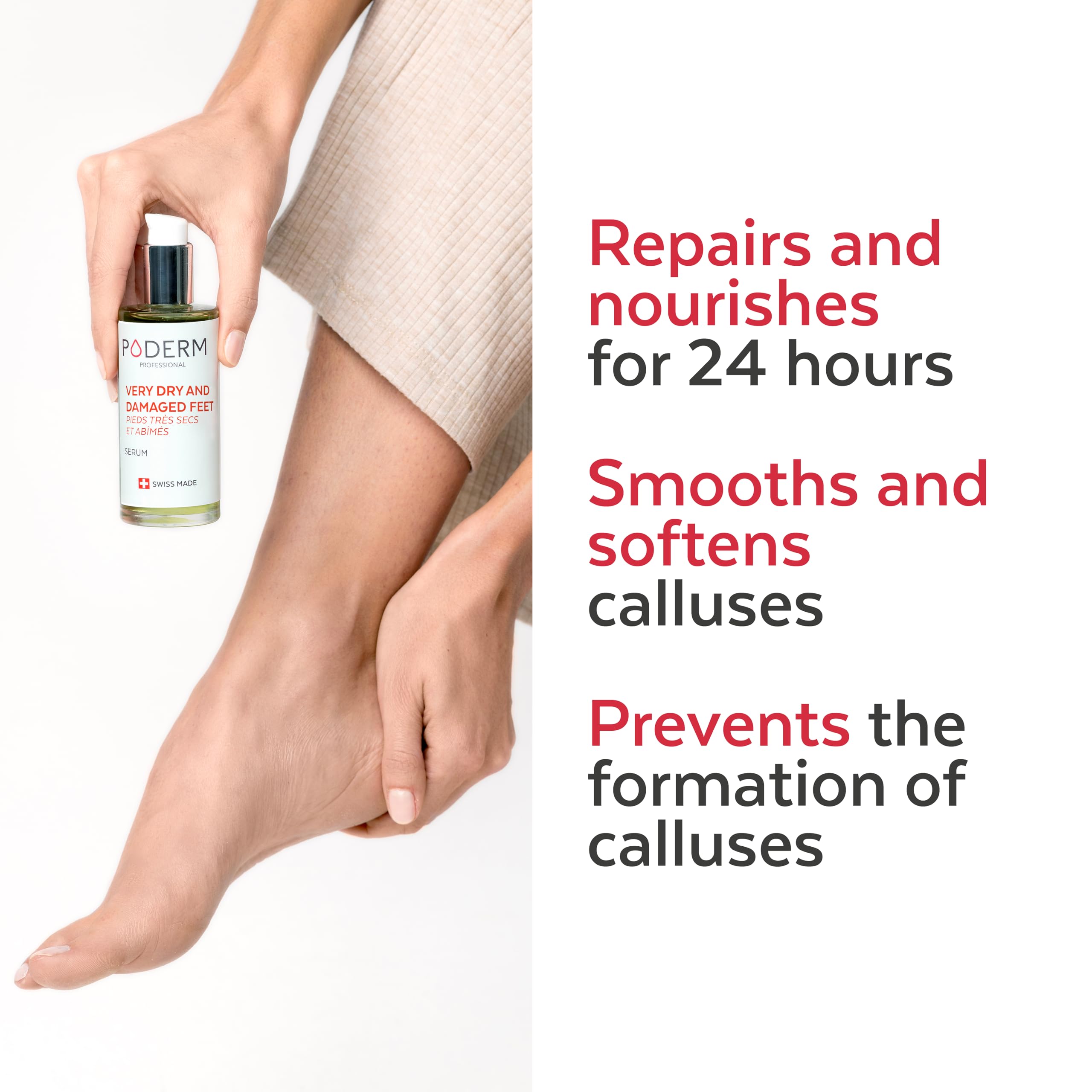 PODERM Serum for Very Dry and Damaged Feet: 24H Intense Repair and Nourishment