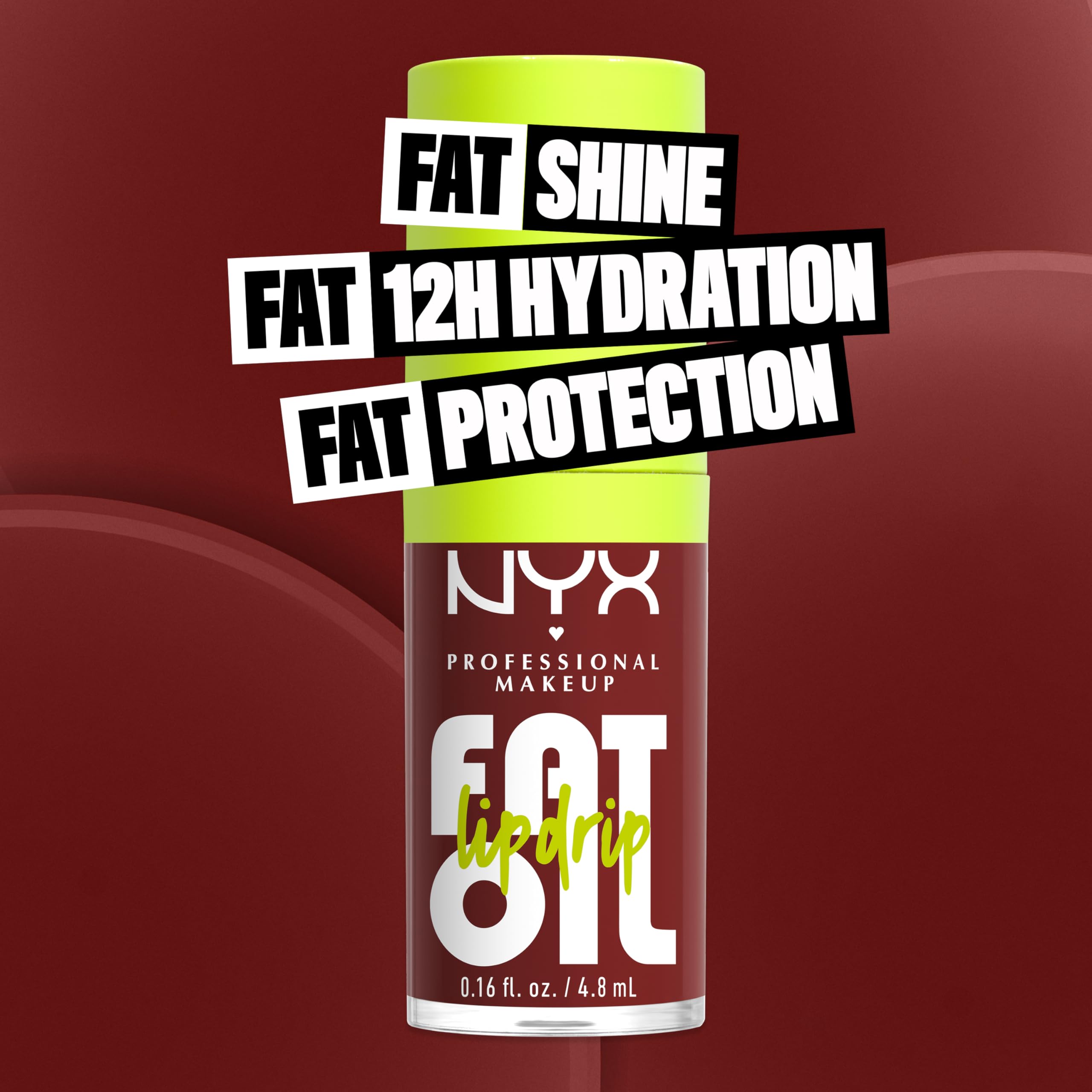 NYX Professional Makeup Fat Oil Lip Drip Gloss - 12H Hydrating, High Shine, Non-Sticky with Squalane & Berry Oils