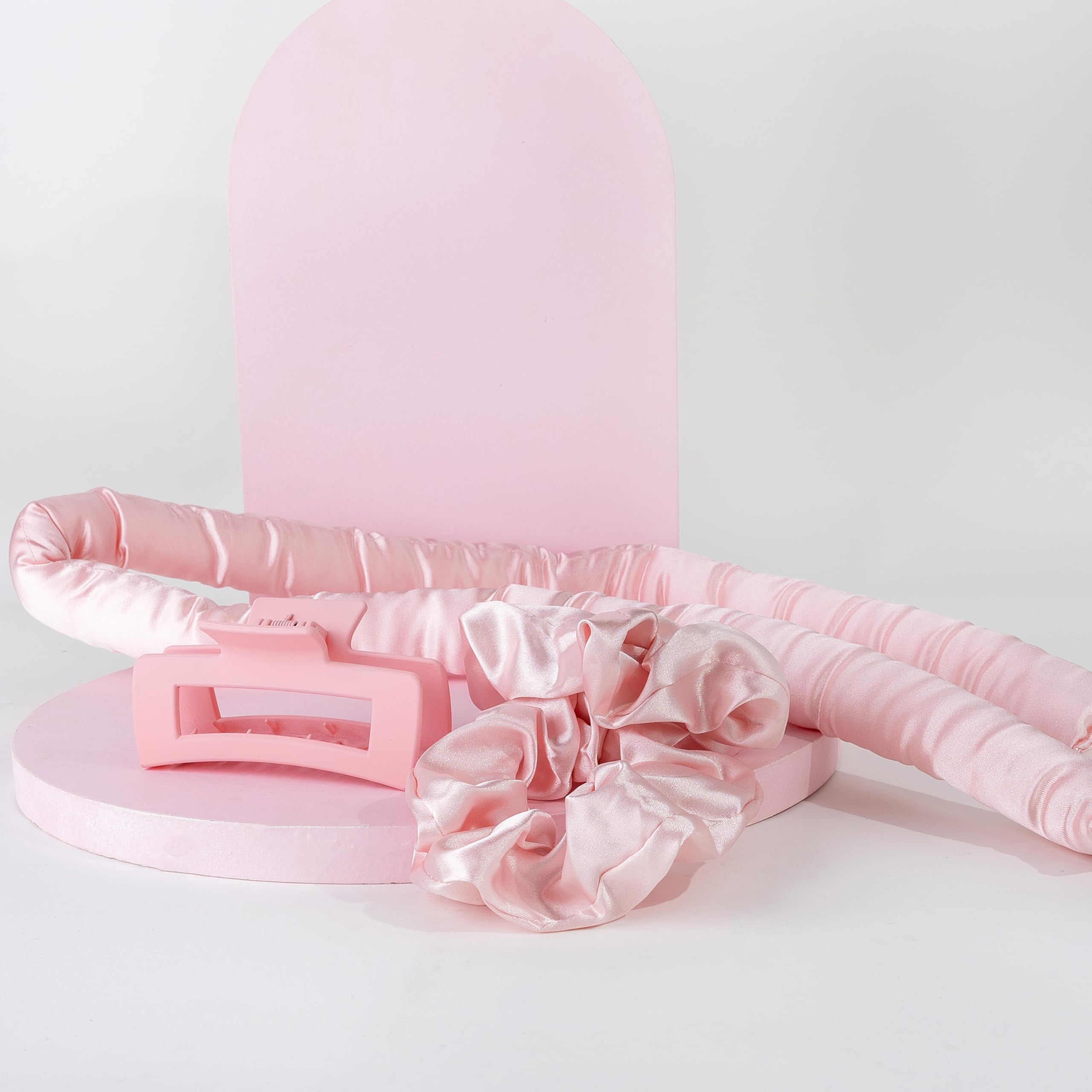 Brushworks Heatless Hair Curler Overnight No-Heat Curling Rod Set with Satin Scrunchies 3