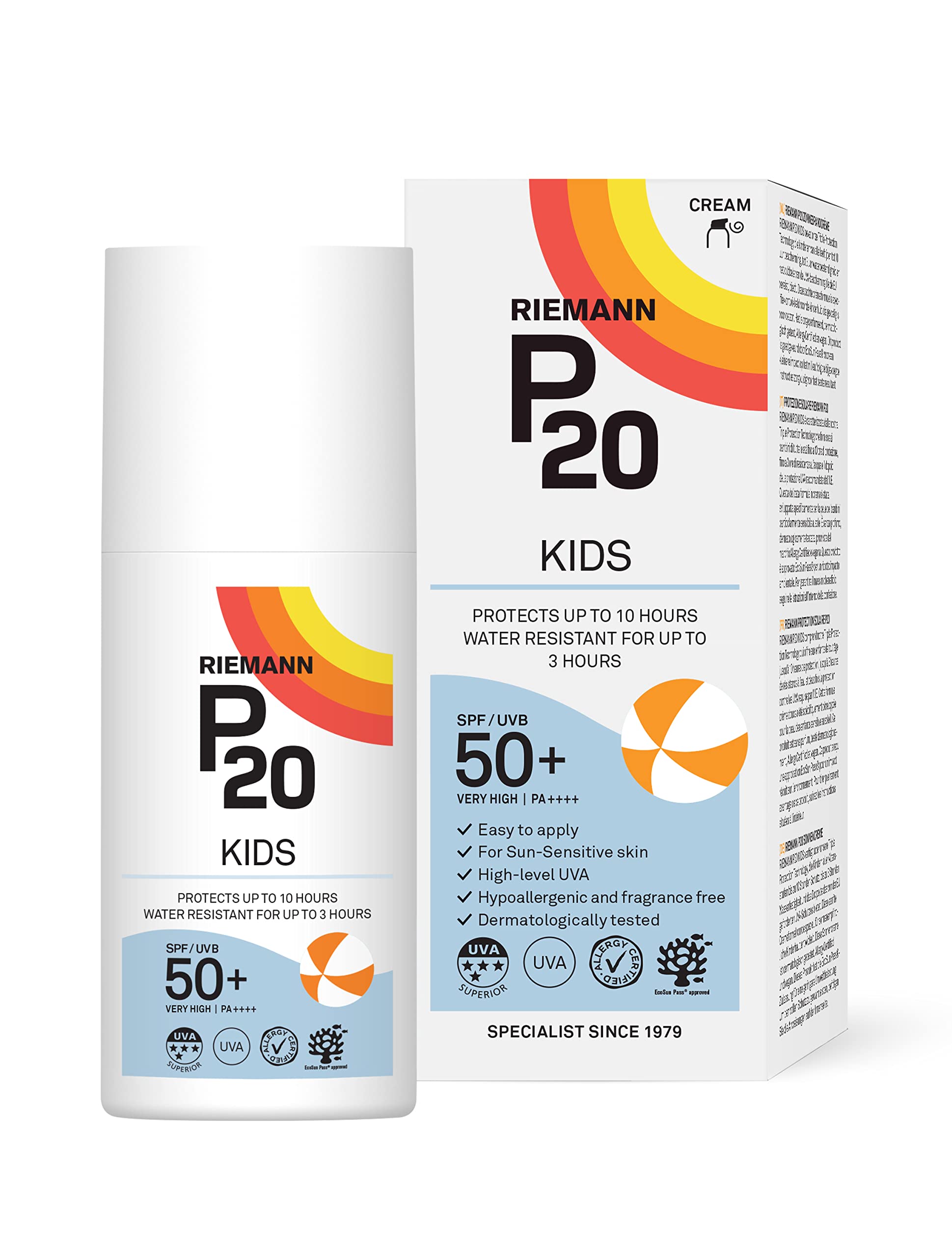 RIEMANN P20 Sonnencreme LSF 50+ für Kinder, 200 ml. Hoher UVA-Schutz
