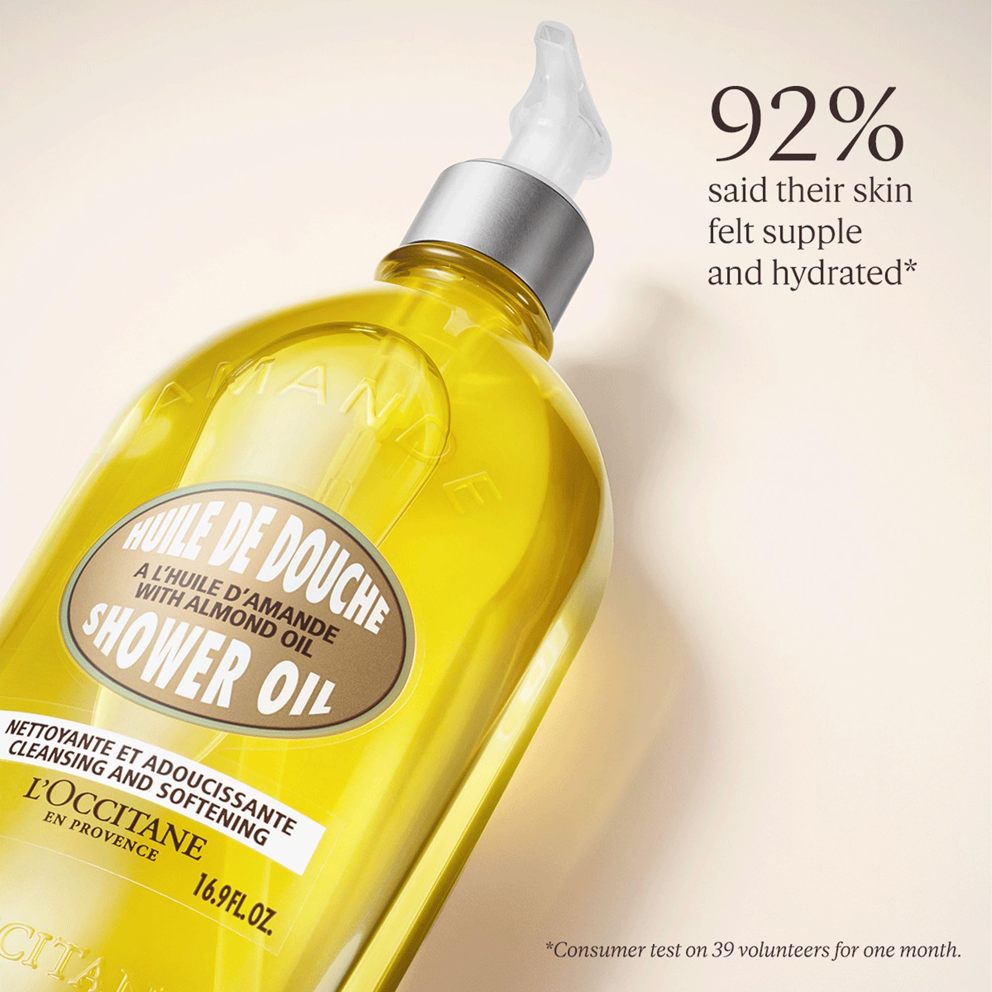 L'OCCITANE Mandel-Duschöl Nachfüllpackung 500 ml, Feuchtigkeitsspendendes veganes Duschöl 5