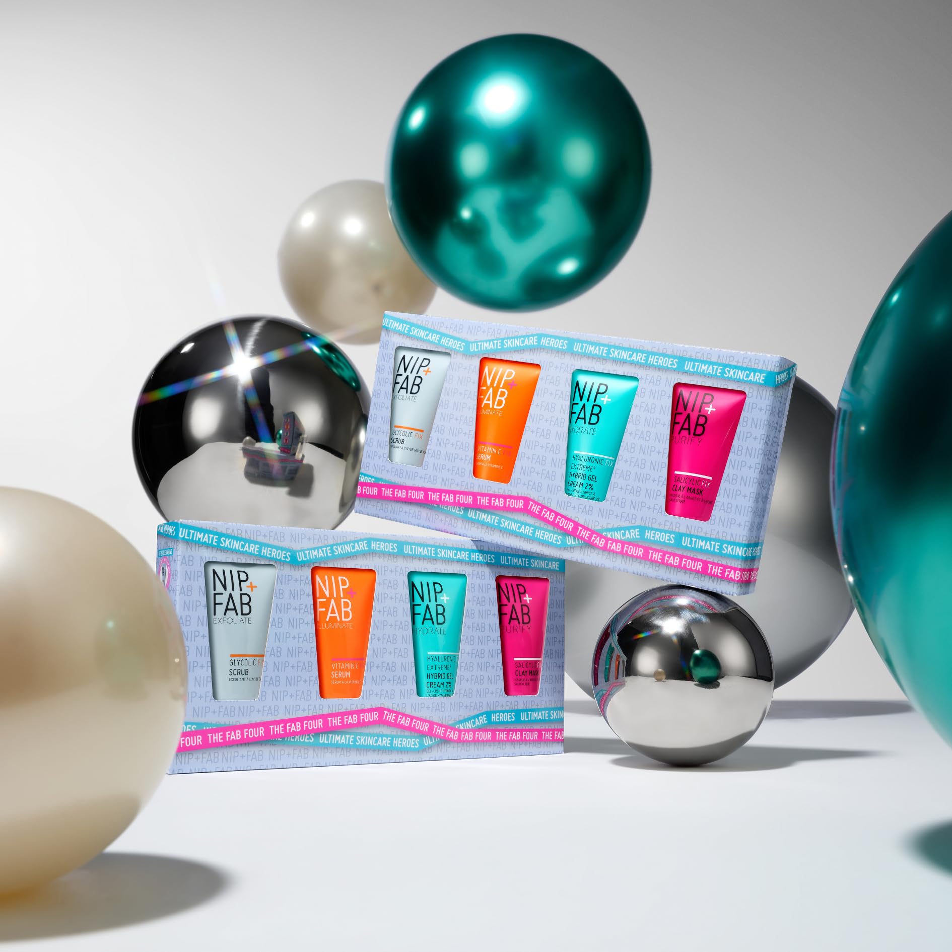 NIP+FAB Das Fab Four Geschenkset, enthält 4 große Produkte in Deluxe-Größe, Glyc 2