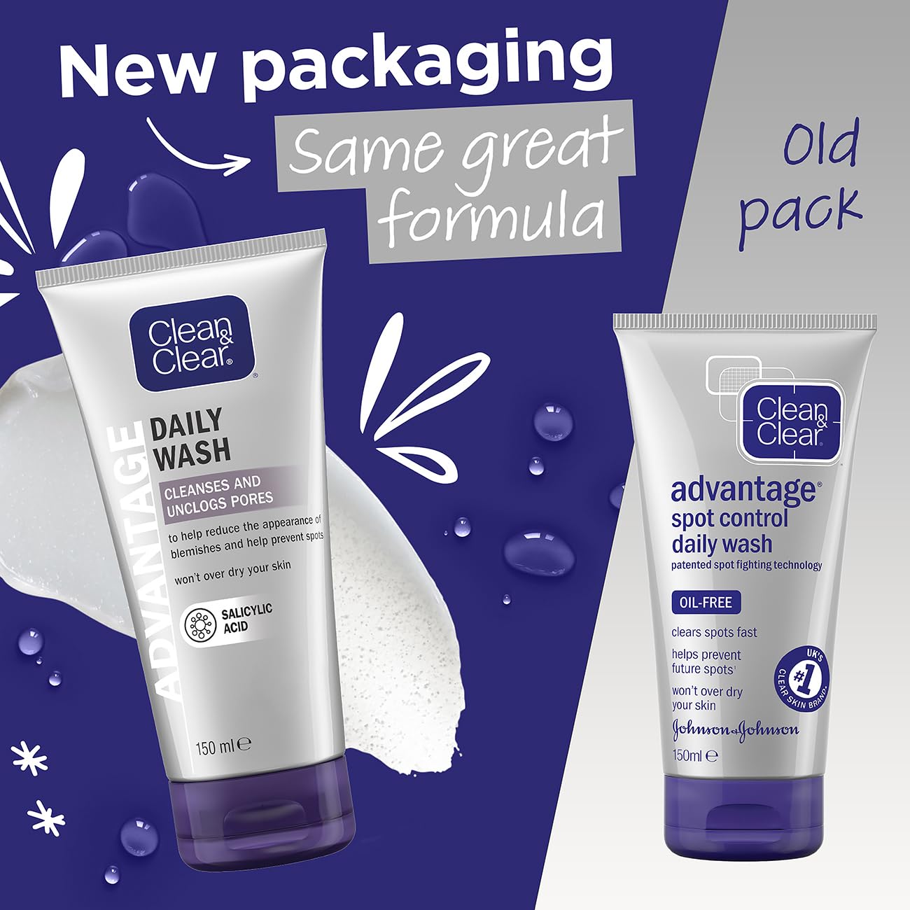 Clean &amp; Clear Advantage Schnellwirkende tägliche Waschlotion 150 ml 3