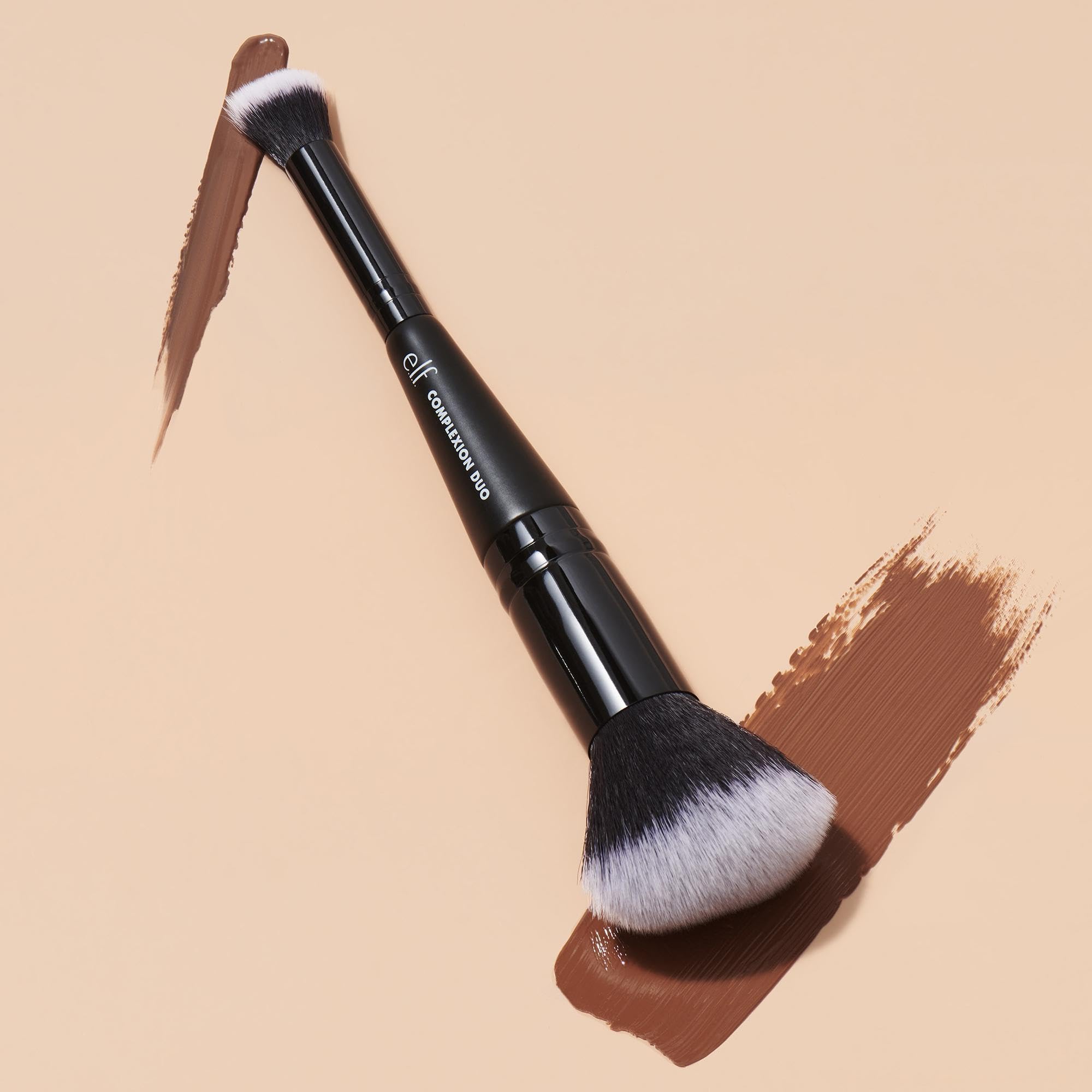 e.l.f. 2-in-1 Concealer & Foundation Complexion Duo Brush for Flawless Finish 3