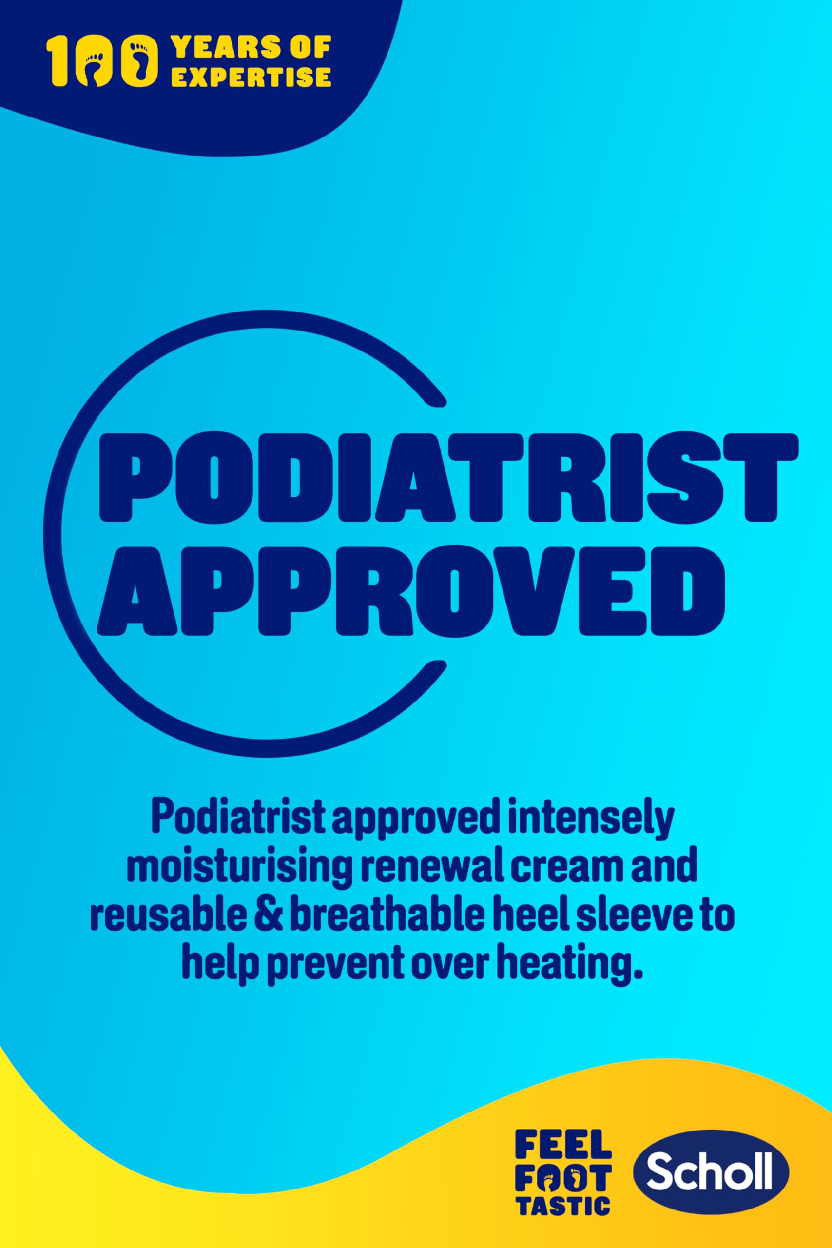 Dr. Scholl's Overnight Renewal Kit: Footcare Cream 60ml & Reusable Gel Heel Sleeves 7