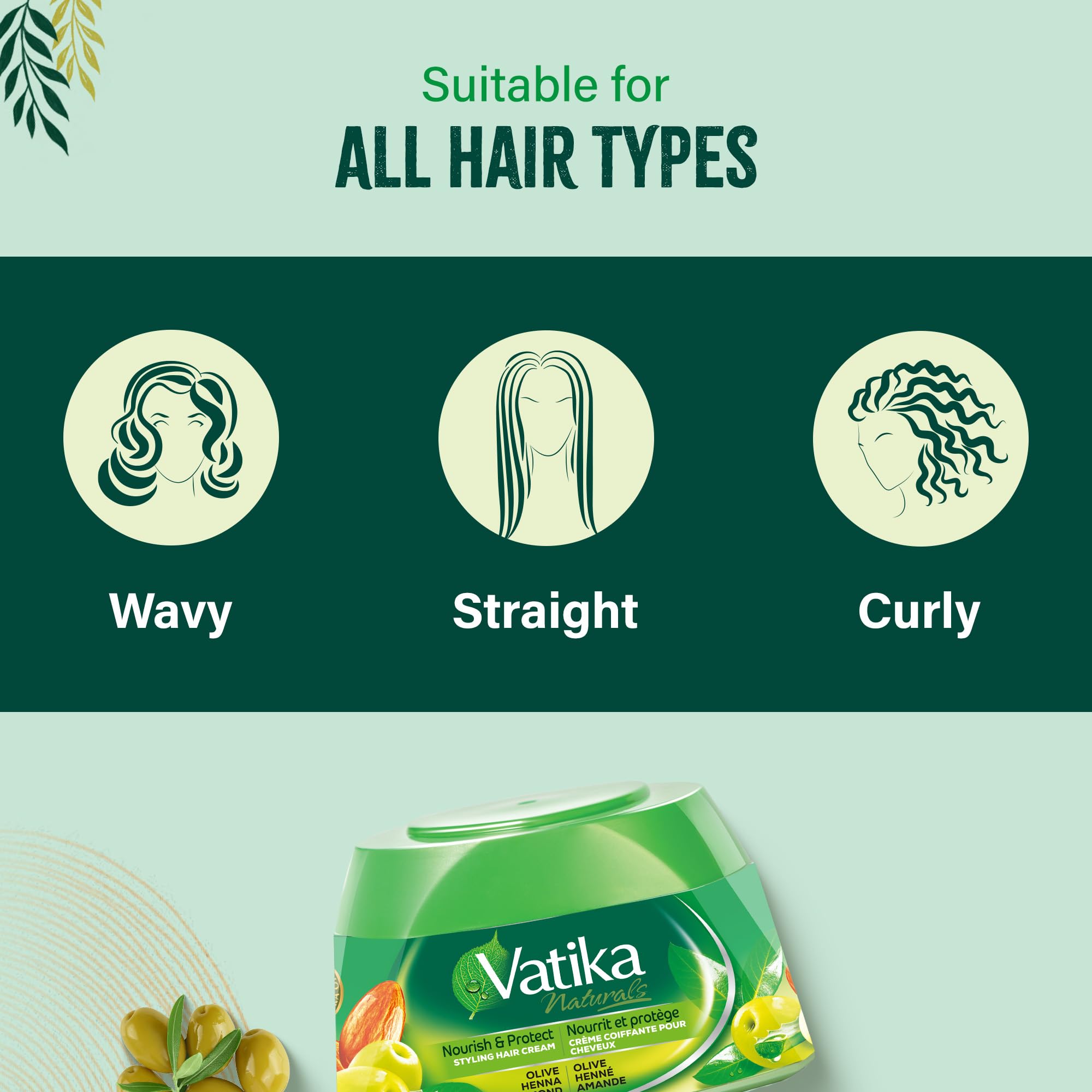 Vatika Naturals Hair Cream - Nourish & Protect with Olive, Henna & Almond (210ml) 5