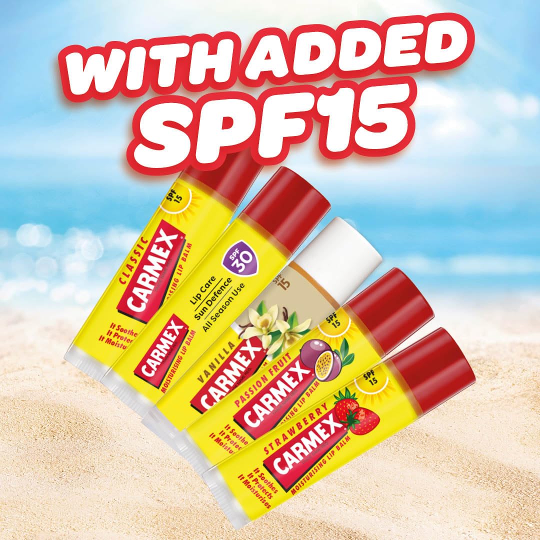 Carmex Fruity Lip Balm Travel Set: 5 Flavors with SPF 15/30 Protection 3