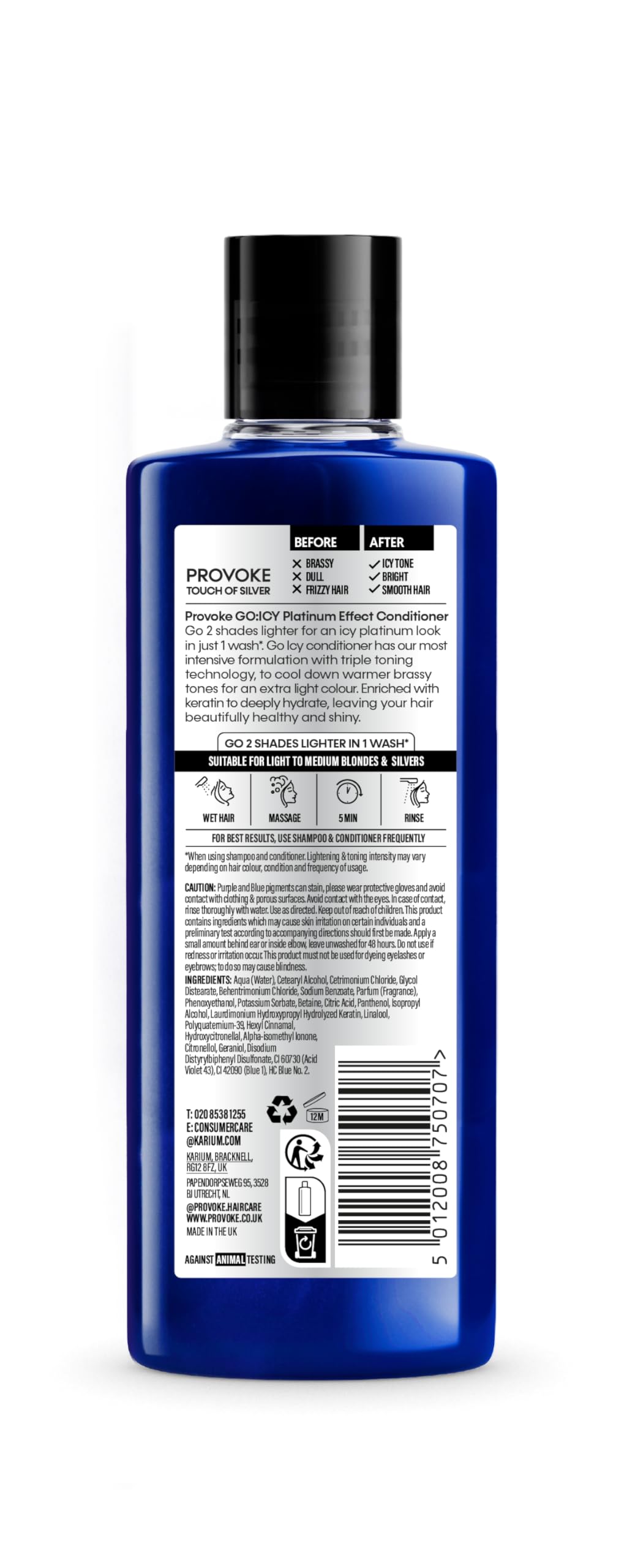 PROVOKE Touch of Silver Go Icy Platinum Effect Conditioner 200ml for Icy Look 4