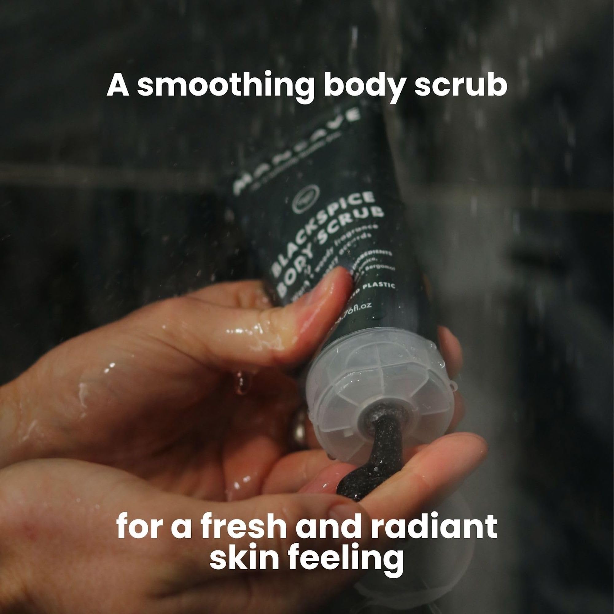 ManCave Blackspice Body Scrub for Men, 200ml - Exfoliates with Pumice & Charcoal