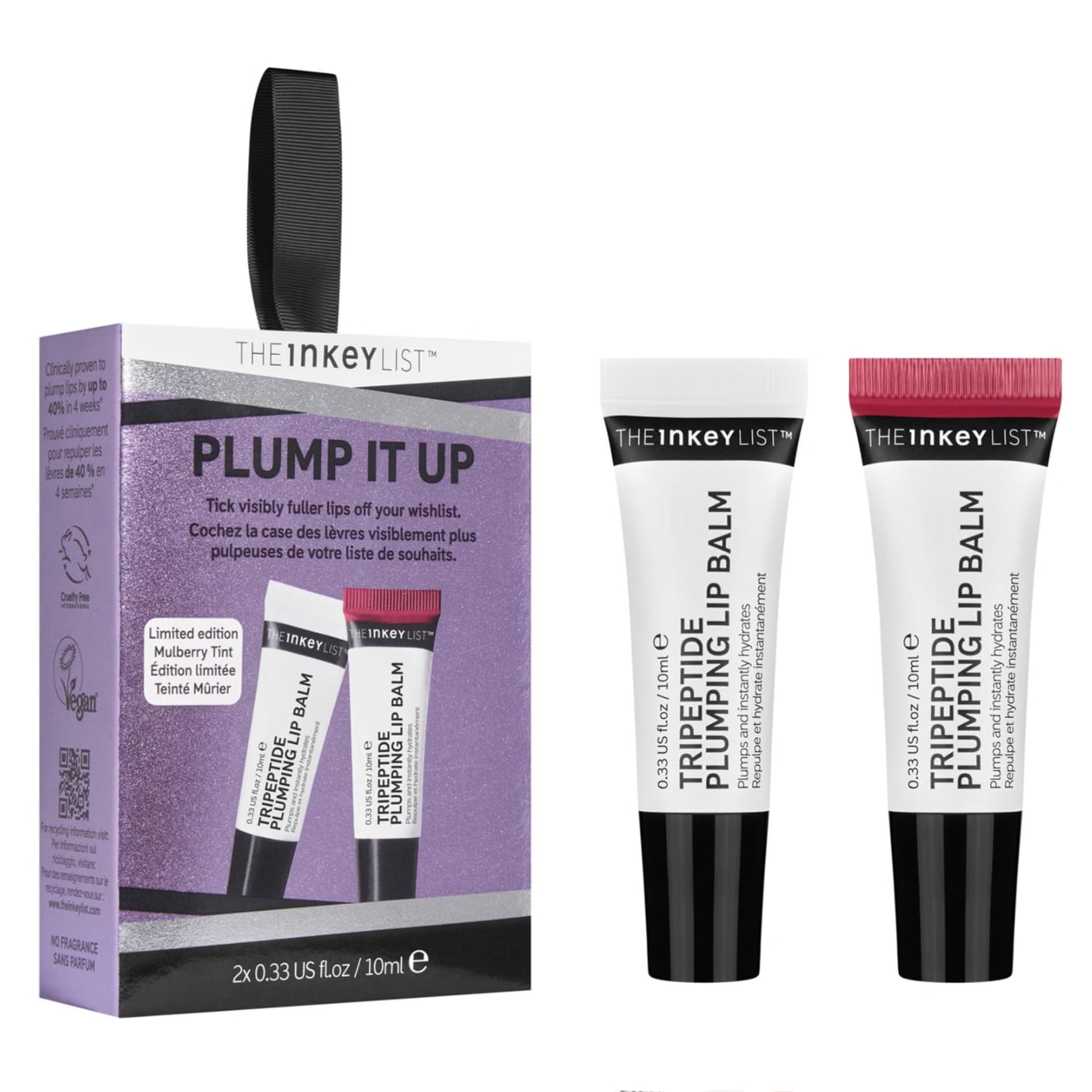 The INKEY List Plump It Up 20ml, Tripeptid-Lippenbalsam-Duo-Set, klinisch getestet