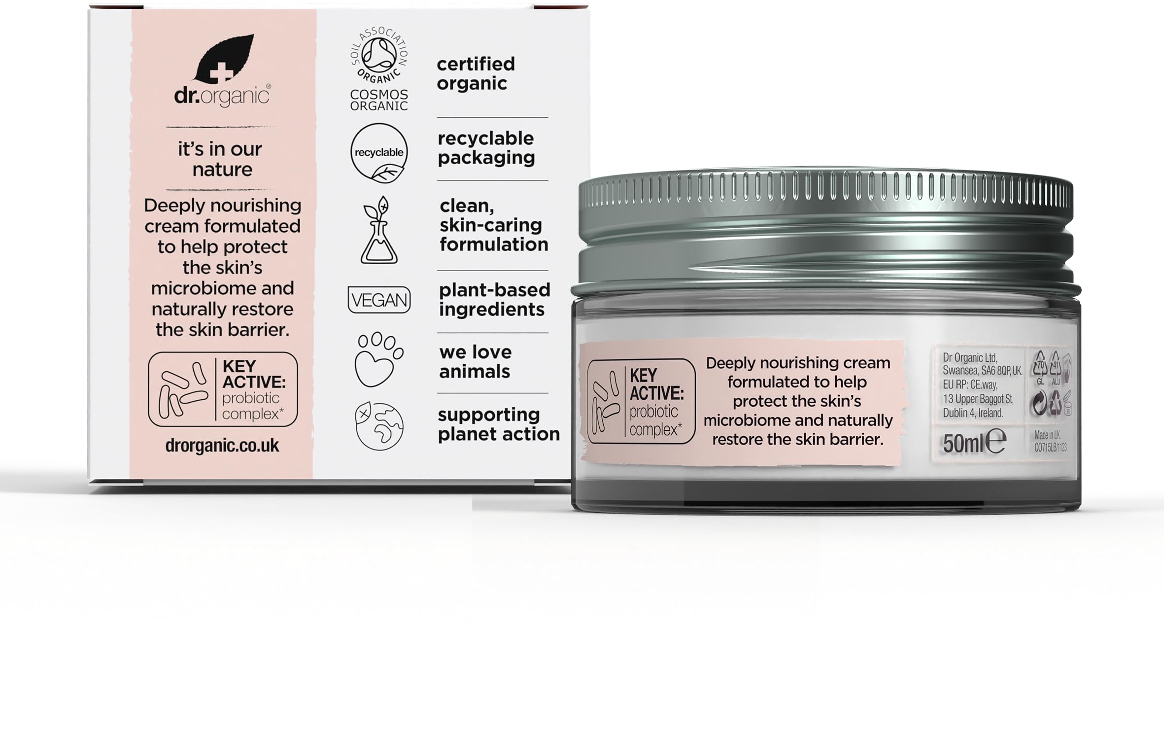 Dr Organic Skin Calm Probiotic Concentrated Cream for Dry & Sensitive Skin