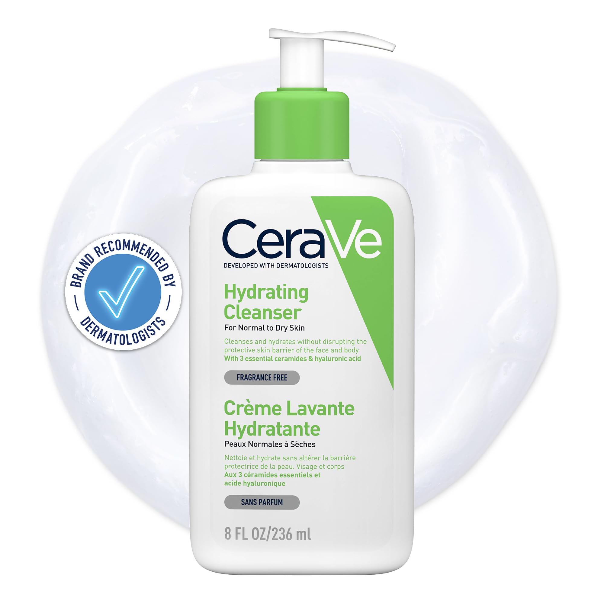CeraVe Hydrating Cleanser for Face & Body with 3 Essential Ceramides & Hyaluronic Acid