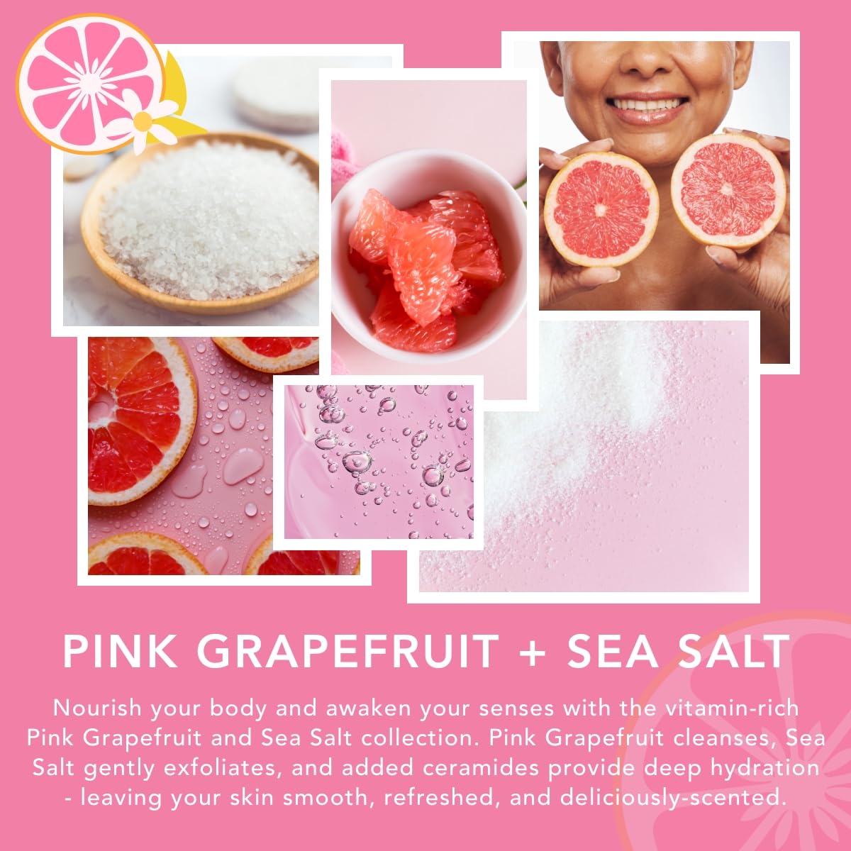 Sunday Rain Pink Grapefruit & Sea Salt Body Scrub Exfoliator with Ceramides, 265g 4
