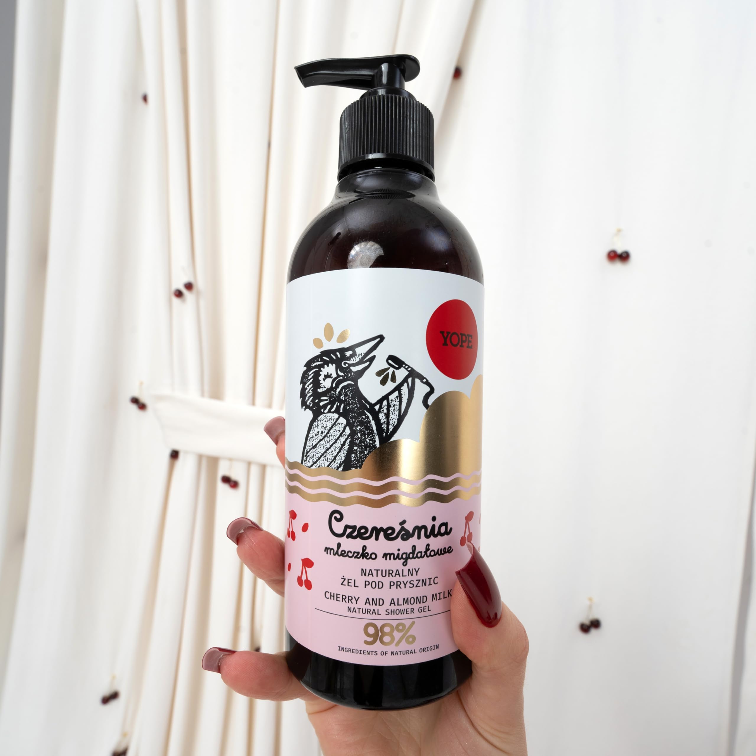 YOPE Natural Shower Gel - Moisturizing Almond Milk & Cherry Extract (450g) 3