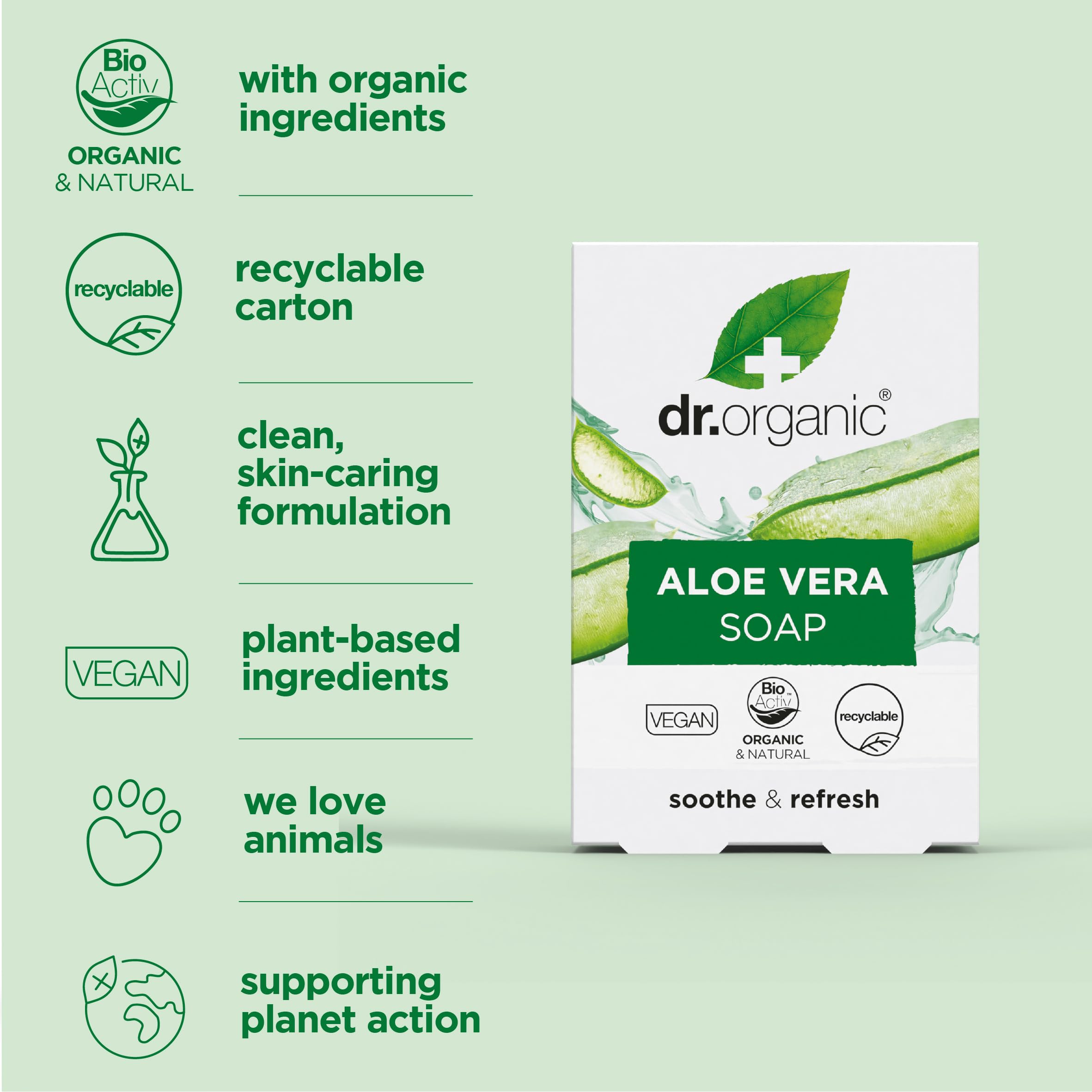 Dr. Organic Aloe Vera Seifenstück 100g - Sanfte Bio-Reinigung für alle Hauttypen 4