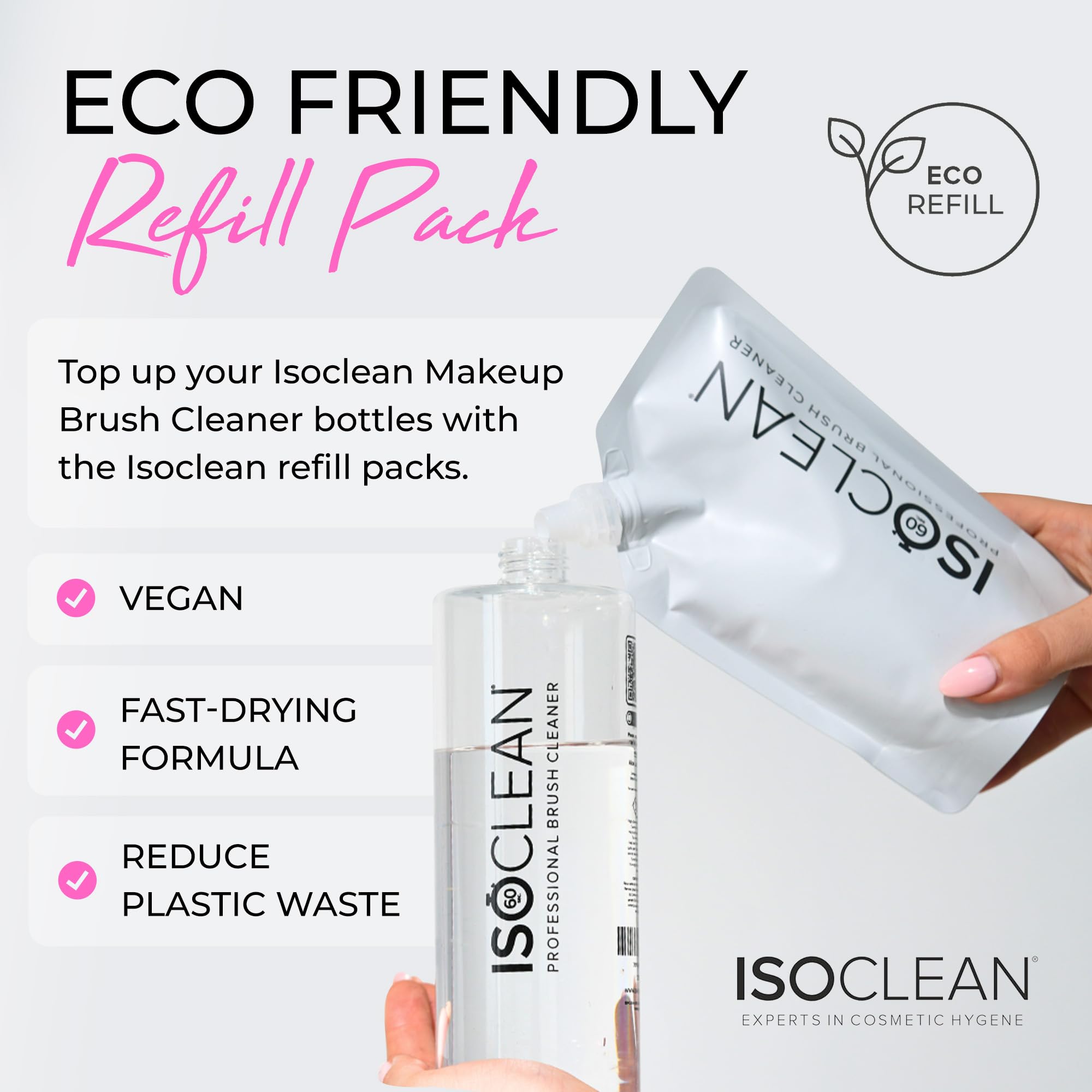 ISOCLEAN Makeup Brush Cleaner Refill Pouch - Eco-Friendly Liquid Solution 5