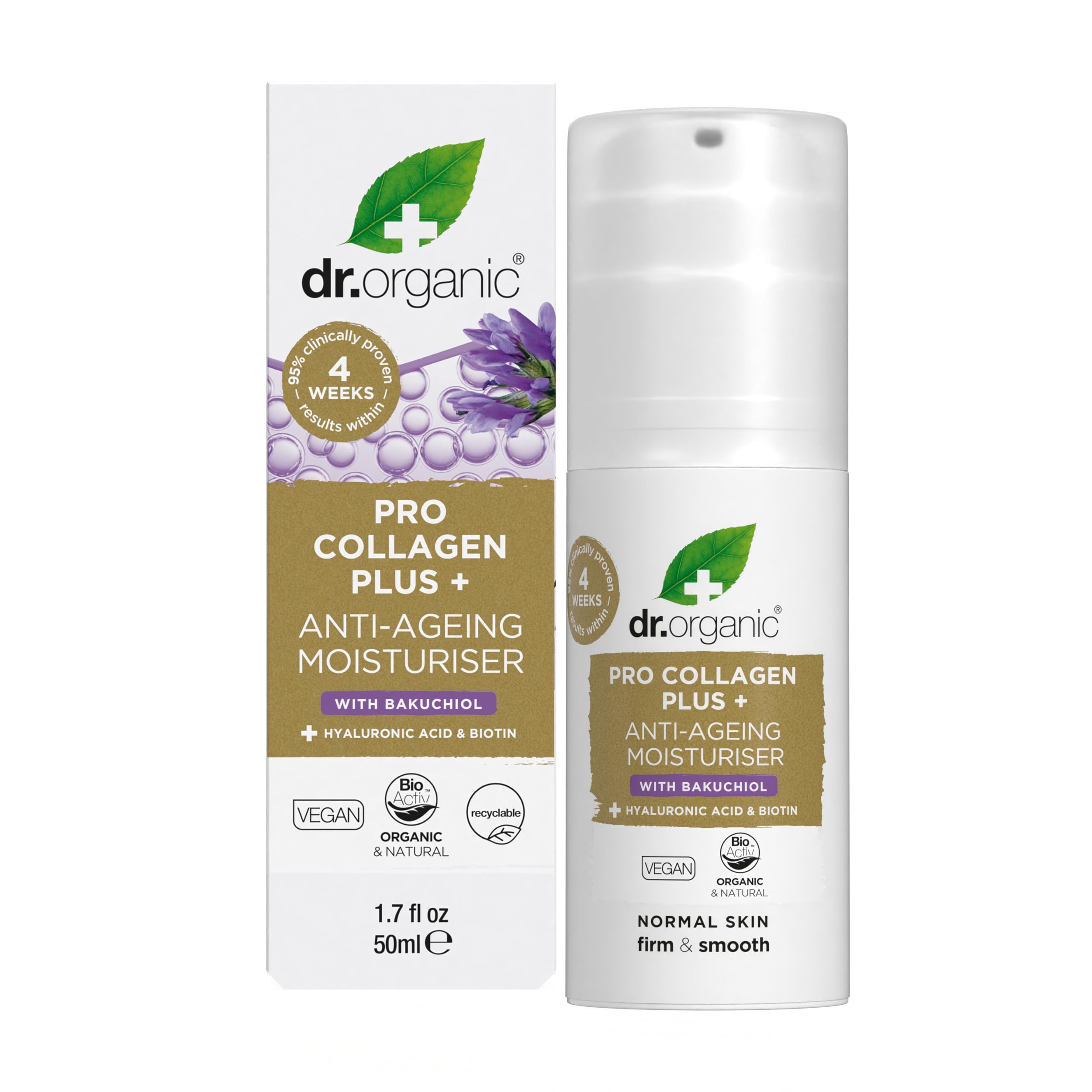 Dr Organic Pro Collagen Plus Moisturiser with Bakuchiol & Hyaluronic Acid
