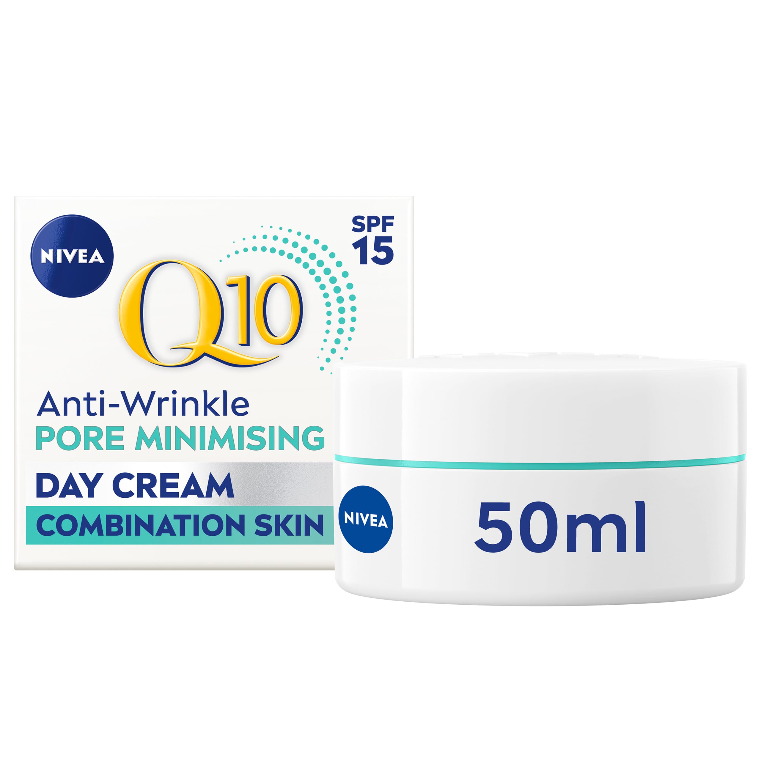 NIVEA Q10 Anti-Wrinkle Pore Minimising Extra Light Day Cream SPF15 (50ml)