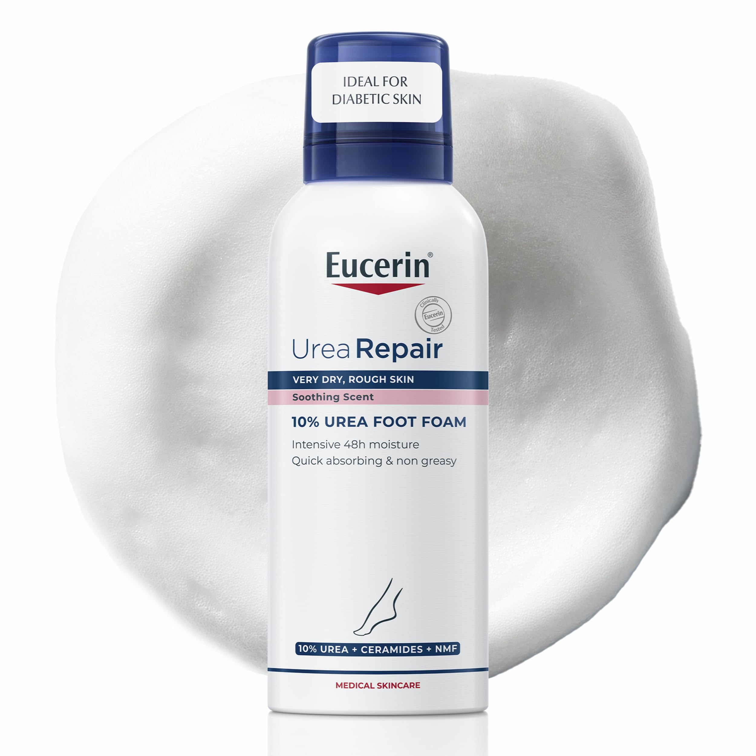 Eucerin UreaRepair Plus 10% Urea Foot Foam for Dry, Atopic, Diabetic Skin 150ml