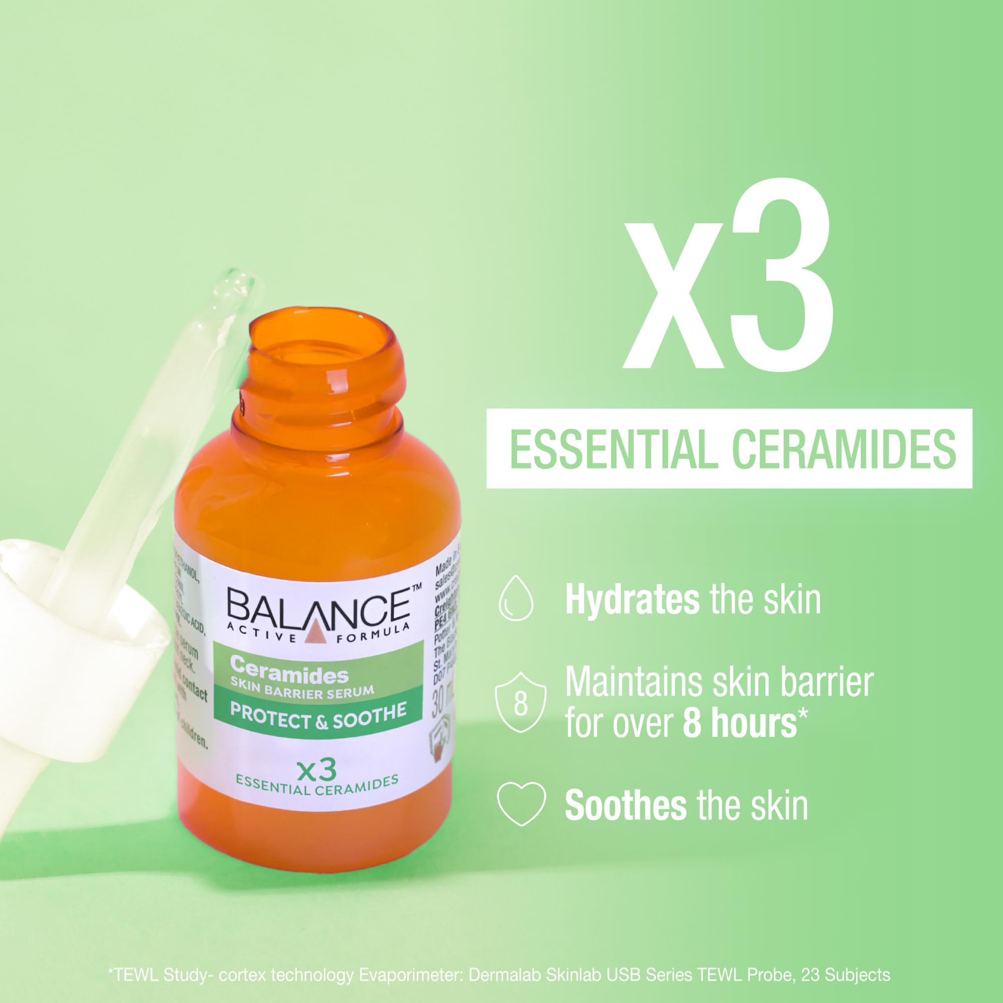 Balance Active Formula Ceramides Skin Barrier Serum, 30ml | Triple Ceramide Complex & Hyaluronic Acid 3