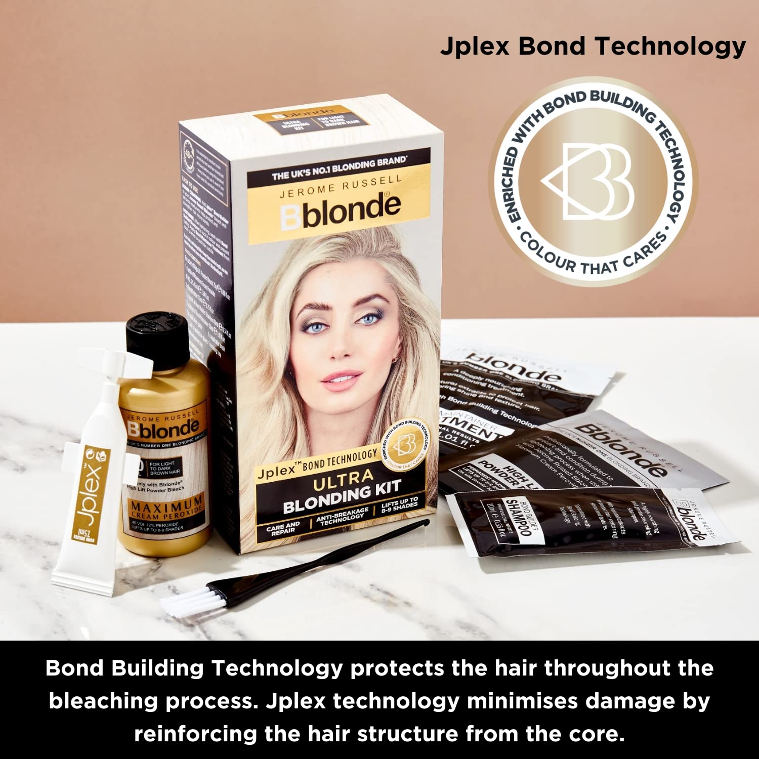 Jerome Russell Bblonde Ultra Blonding Kit - Professional Hair Dye for Light to Dark Brown Hair 4