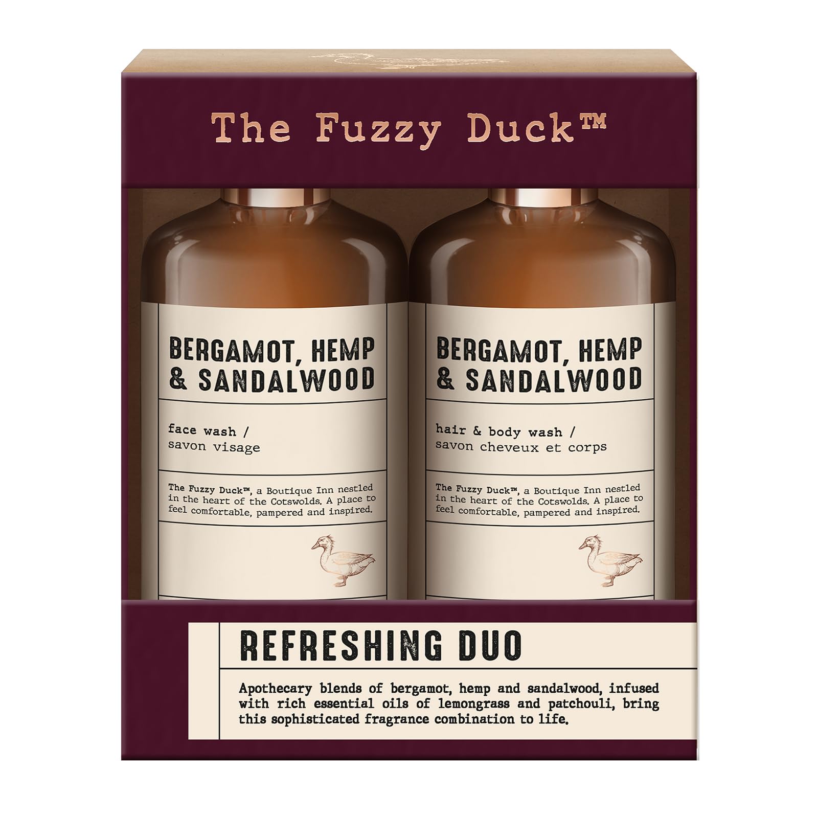 Baylis & Harding The Fuzzy Duck Bergamot, Hemp & Sandalwood Men's Refreshing Duo Gift Set