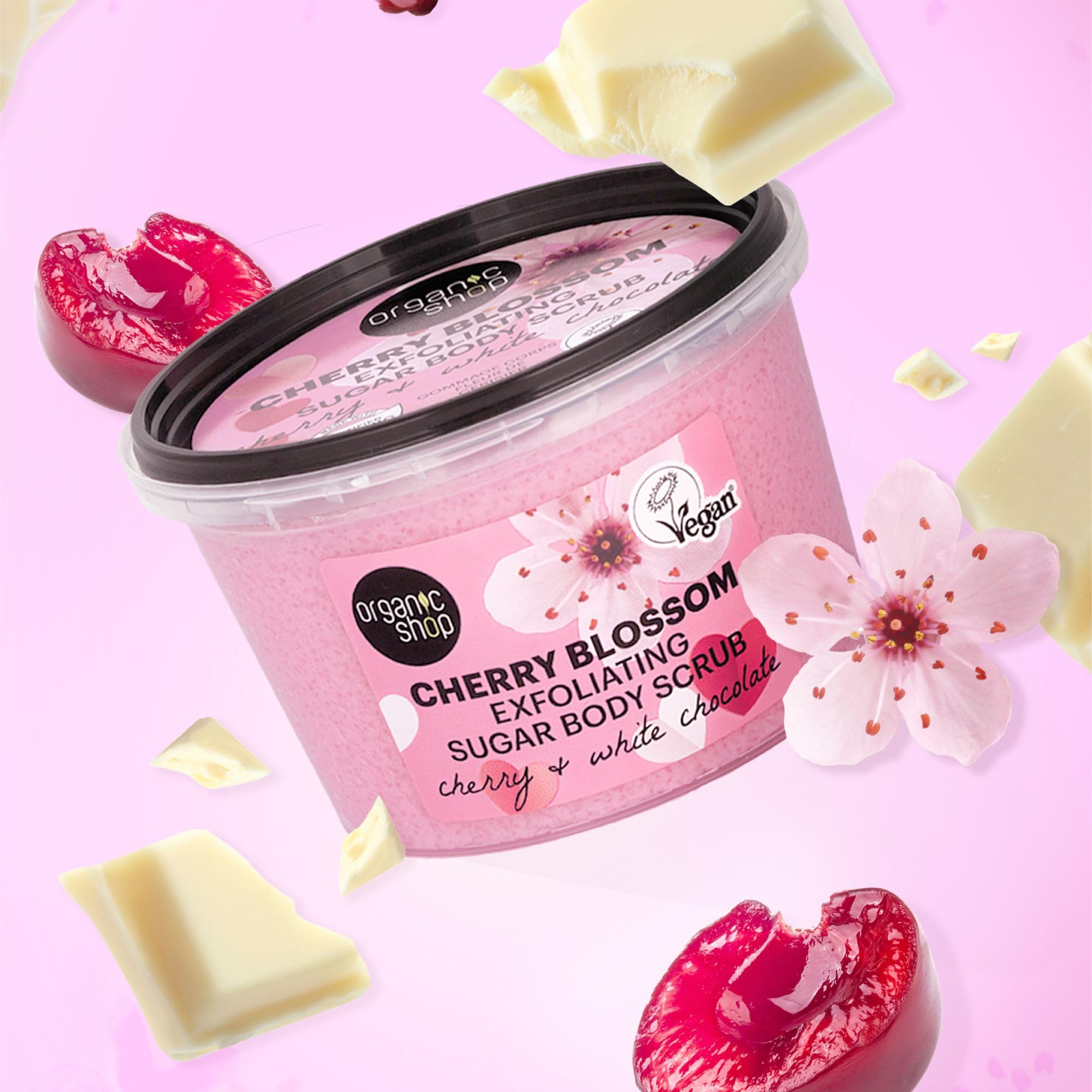 Organic Shop Body Scrub Cherry Blossom Exfoliating with Cherry Oil & Cocoa Butter 250ml 5