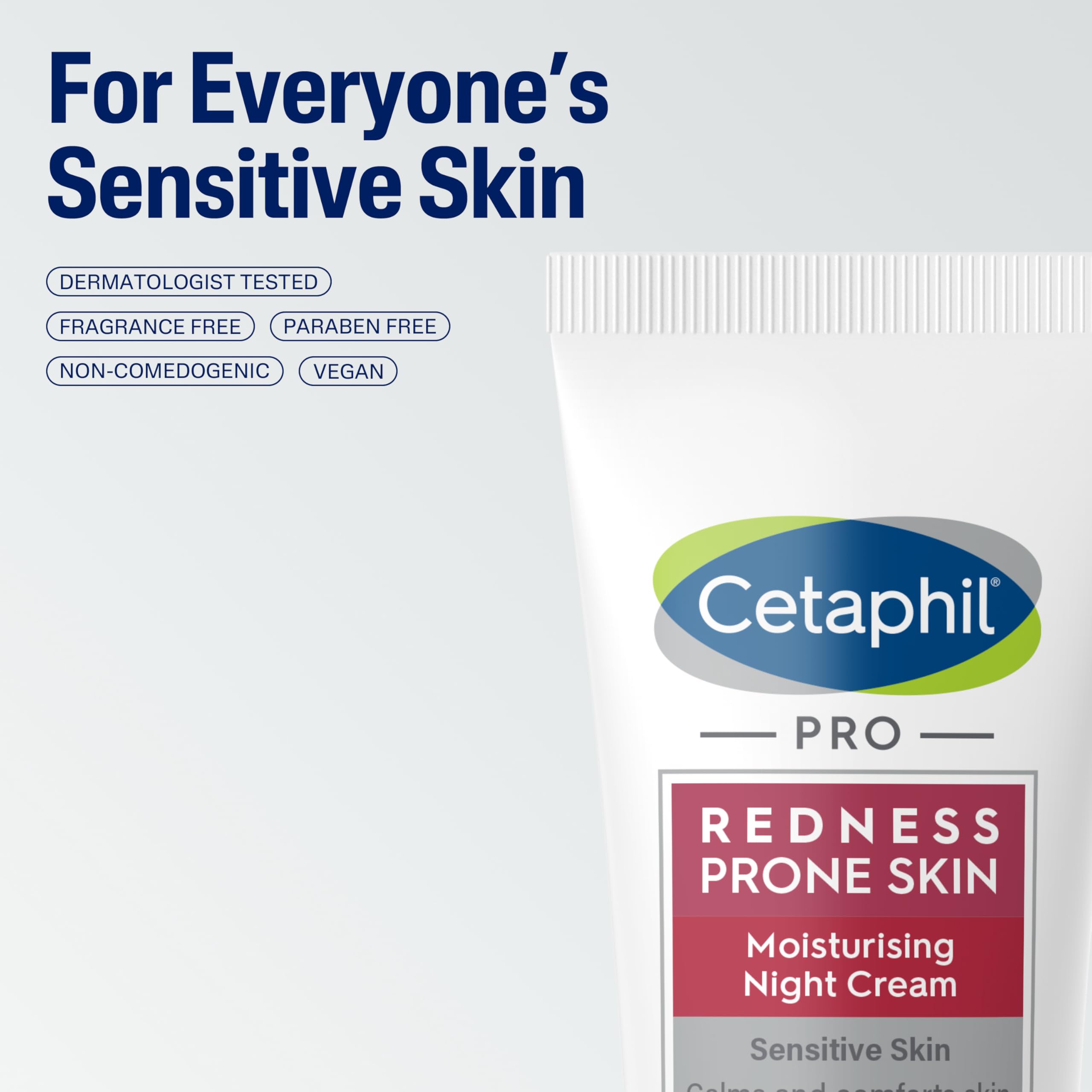 Cetaphil PRO Night Cream Moisturiser for Sensitive & Redness Prone Skin, 50ml 5