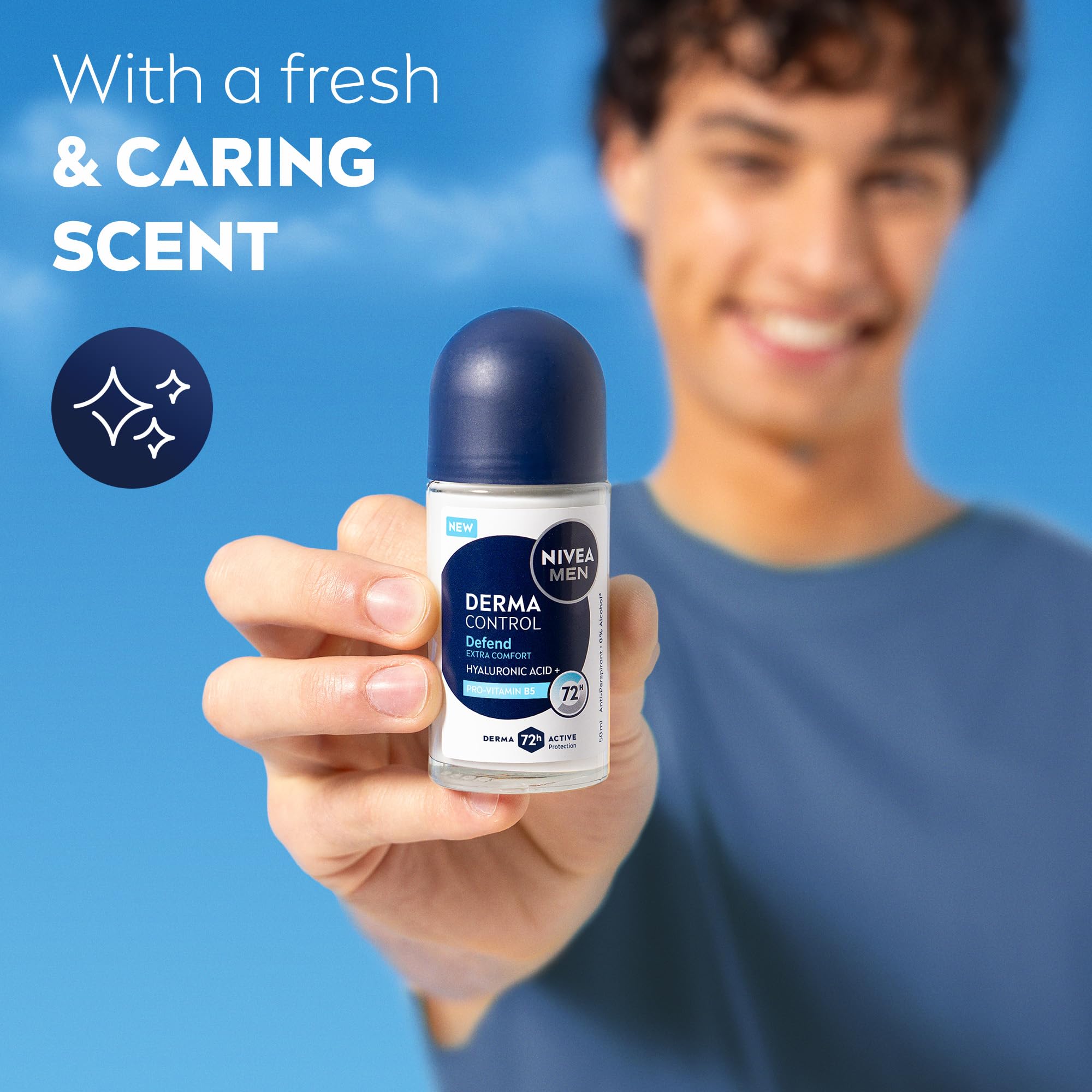 NIVEA MEN Derma Control Defend Roll On Anti-Perspirant Deodorant with Hyaluronic Acid (50ml) 6