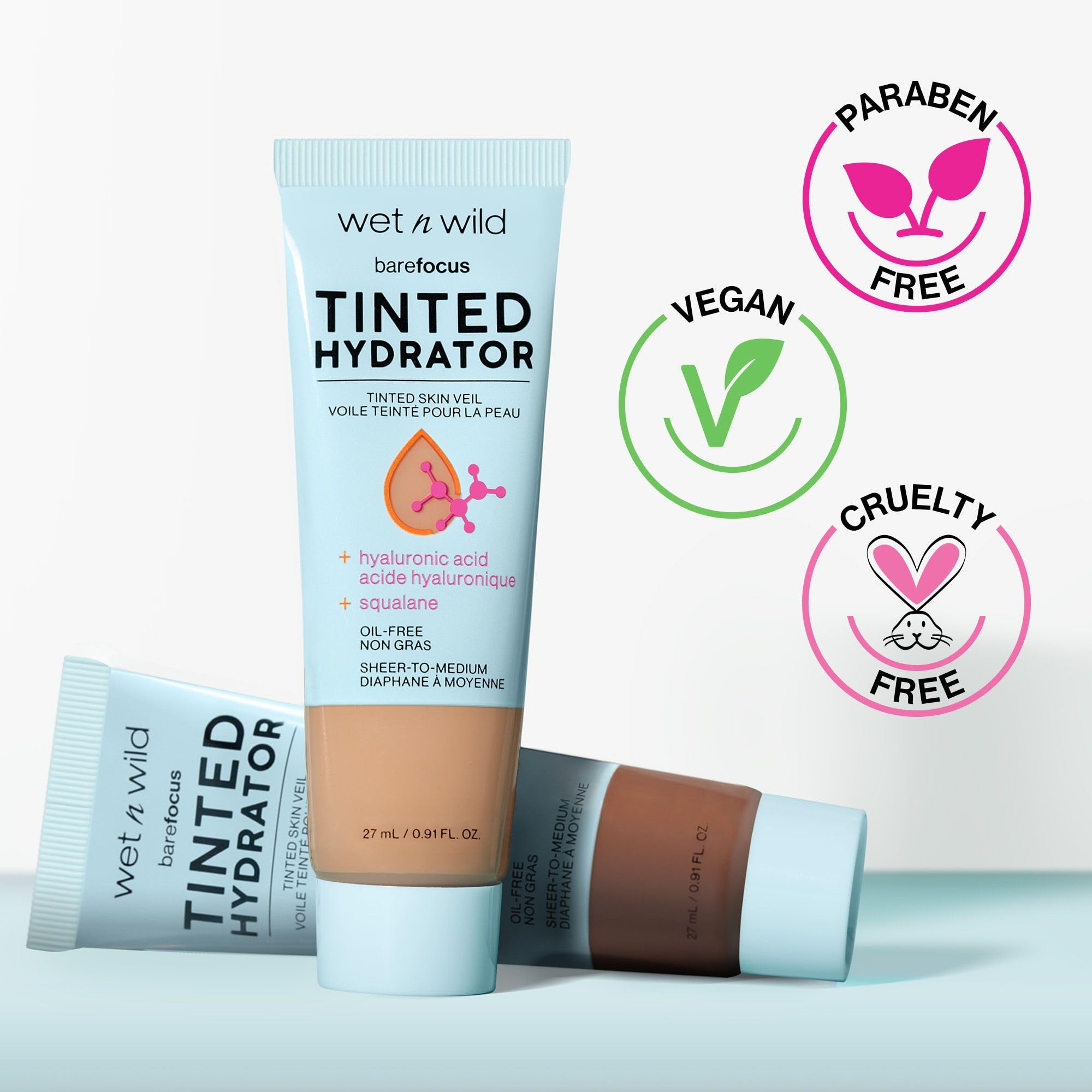 Wet n Wild Bare Focus Tinted Hydrator Tinted Skin Veil with Hyaluronic Acid Light M 3