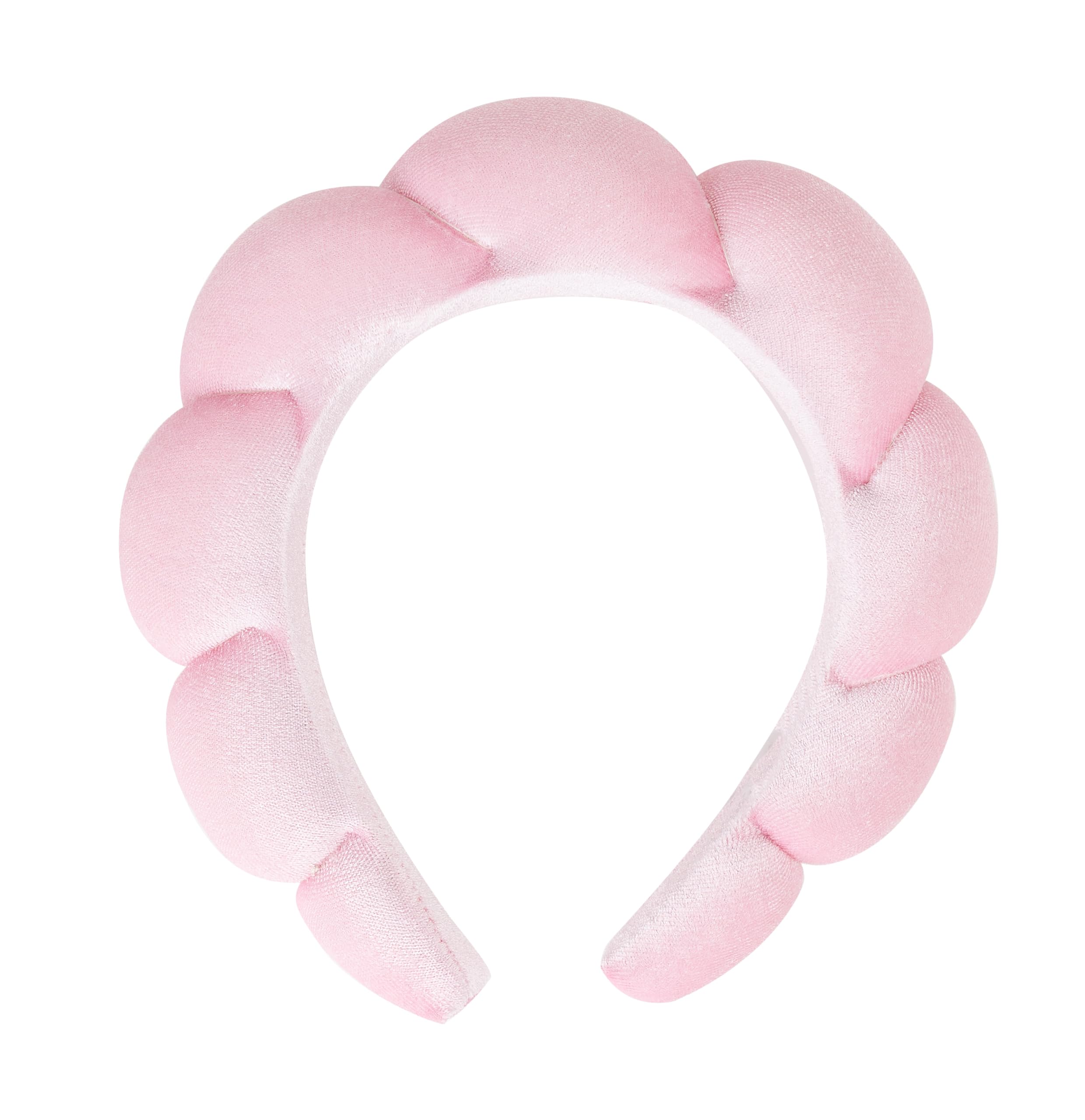 Brushworks Pink Cloud Beauty Headband – Ultra-Soft Terry Cloth for Skincare & Makeup
