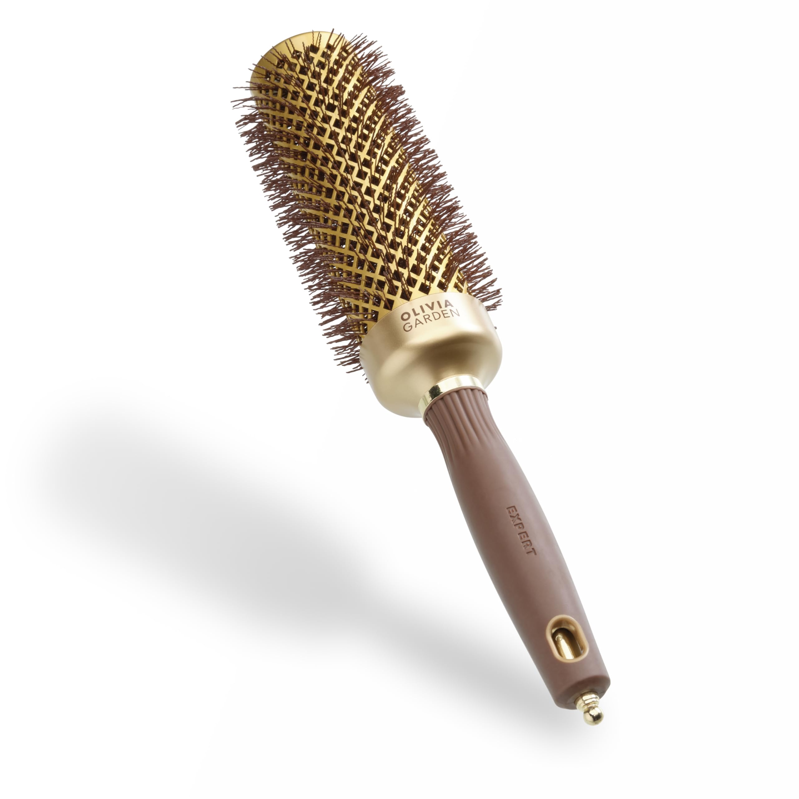 Olivia Garden Expert Blowout Speed Ceramic Coated Round Brush - Extra Long Barrel for Faster Blowouts