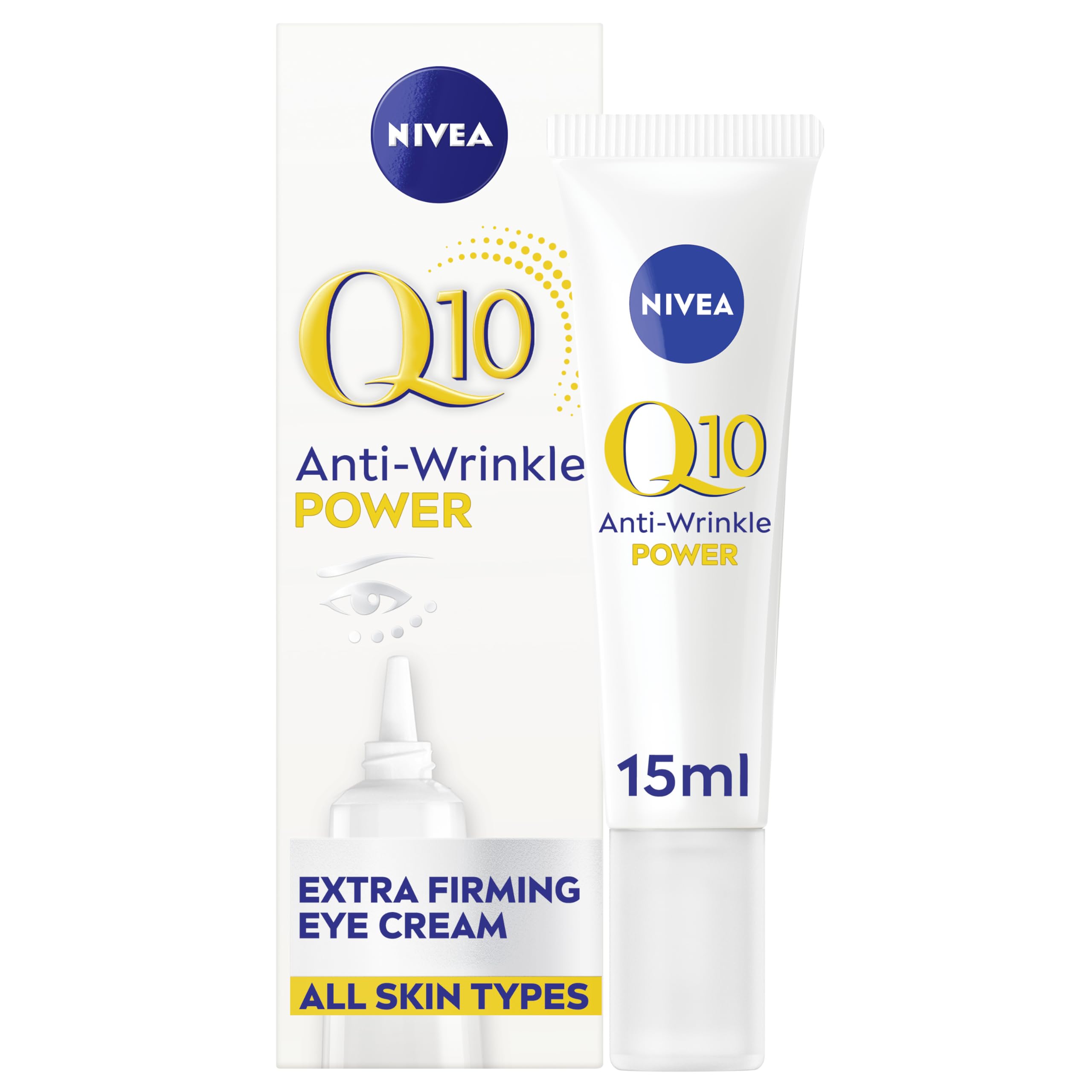 NIVEA Q10 Anti-Wrinkle Power Firming Eye Cream (15ml) for Wrinkles and Puffiness