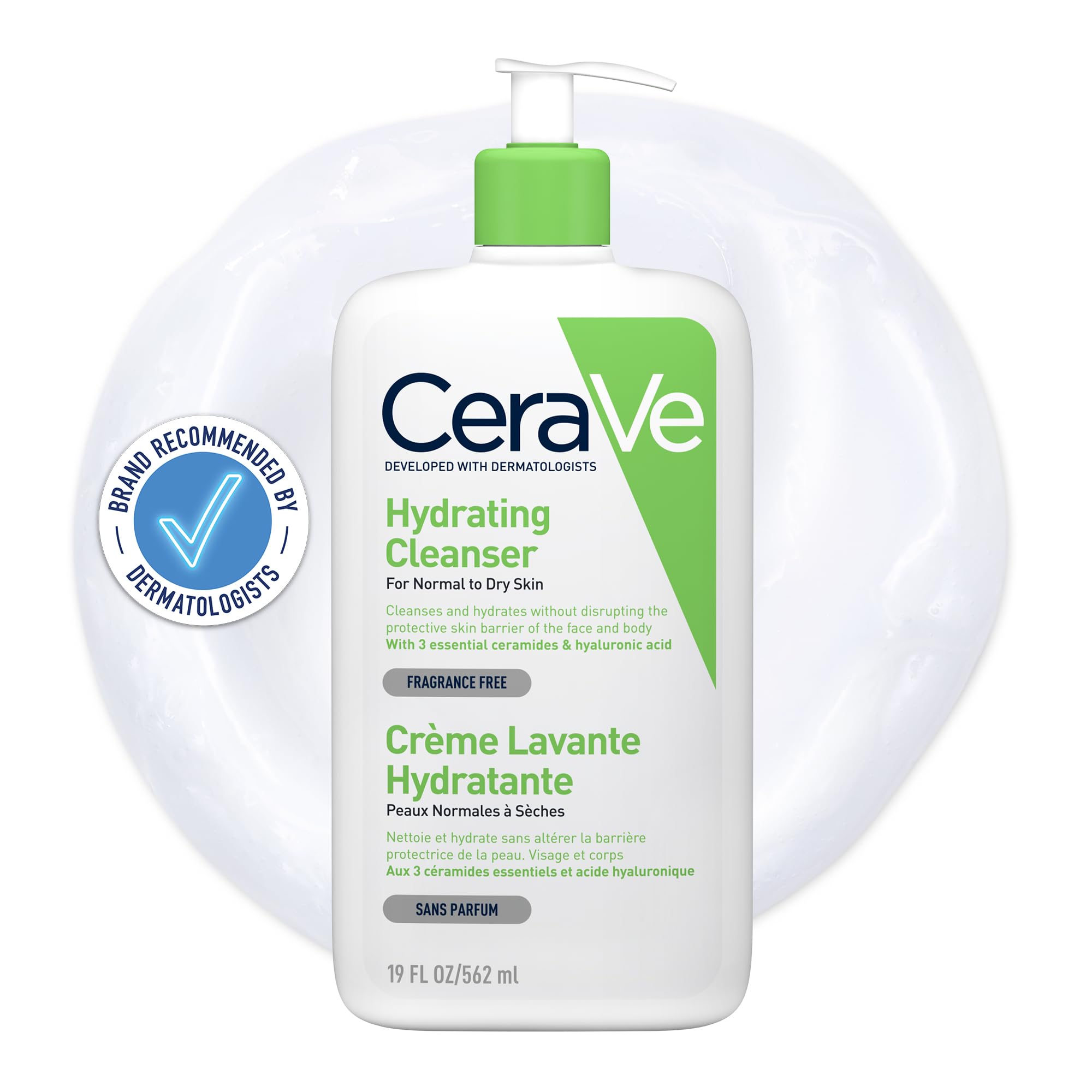 CeraVe Hydrating Cleanser for Face & Body with 3 Essential Ceramides & Hyaluronic Acid