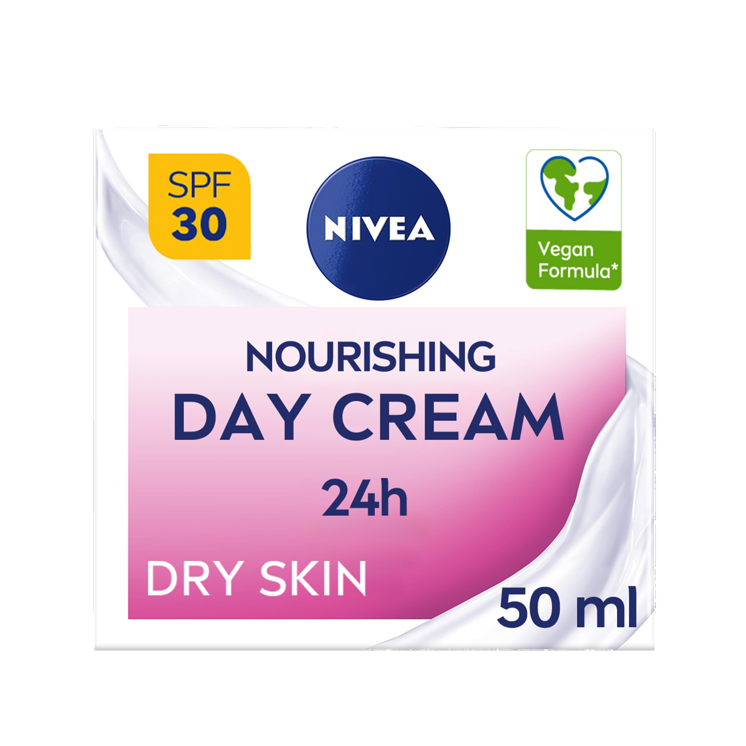 NIVEA 24h Nourishing Day Cream Moisturiser SPF30 for Dry Skin (50ml)