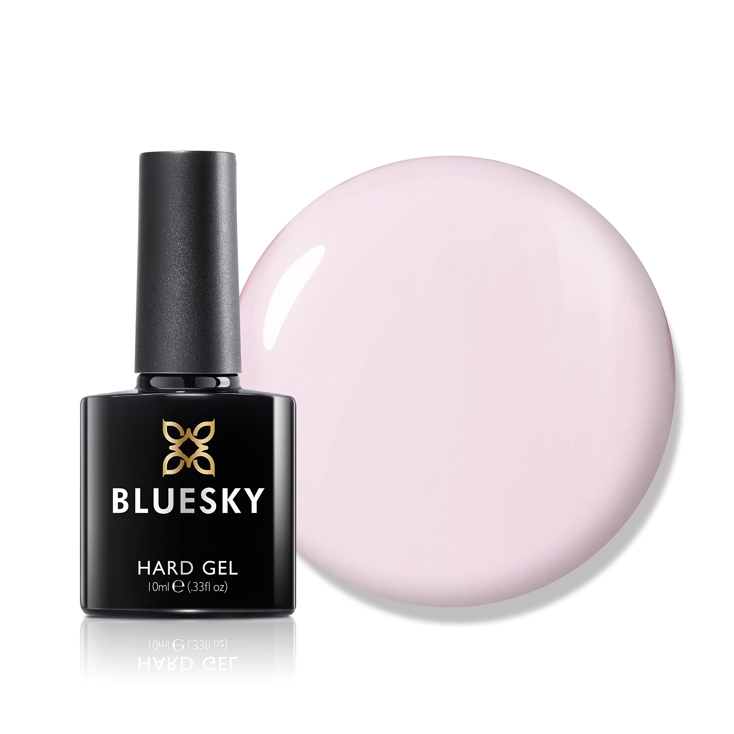 BLUESKY Hard Gel Builder and Strengthener for Hard, Strong Nails, Soft Clear Pink, 10 ml