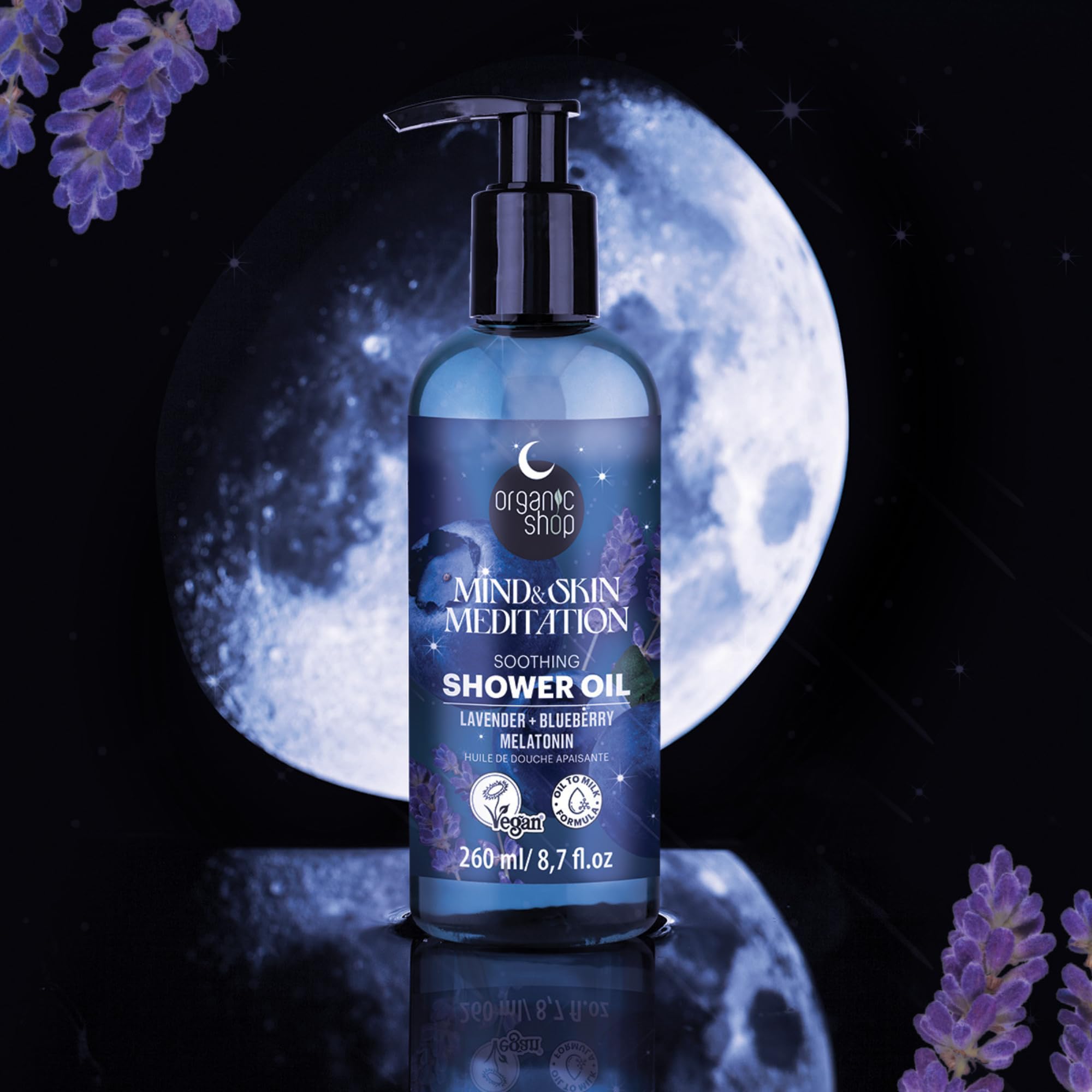 Organic Shop Sleep Soothing Shower Oil with Lavender, Blueberry & Melatonin, 260 ml 3