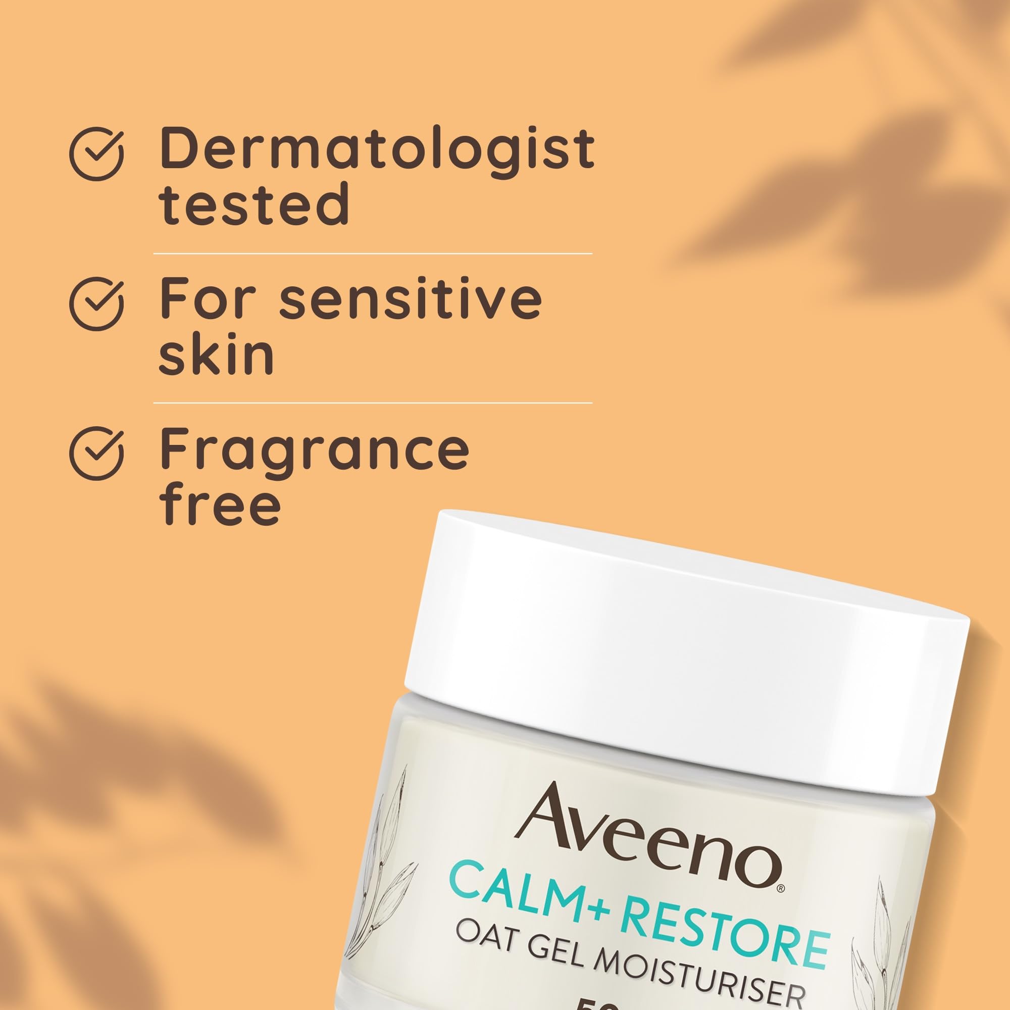 Aveeno Calm+Restore Oat Gel Moisturiser for Sensitive Skin (50ml) 3