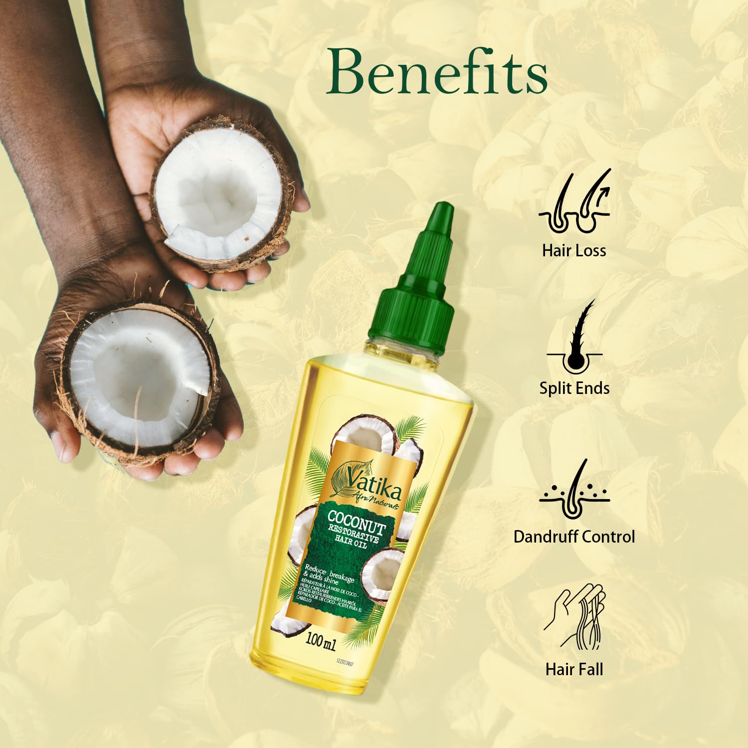 Vatika Afro Naturals Coconut Restorative Hair Oil - 100ml | Strength & Frizz Control 3