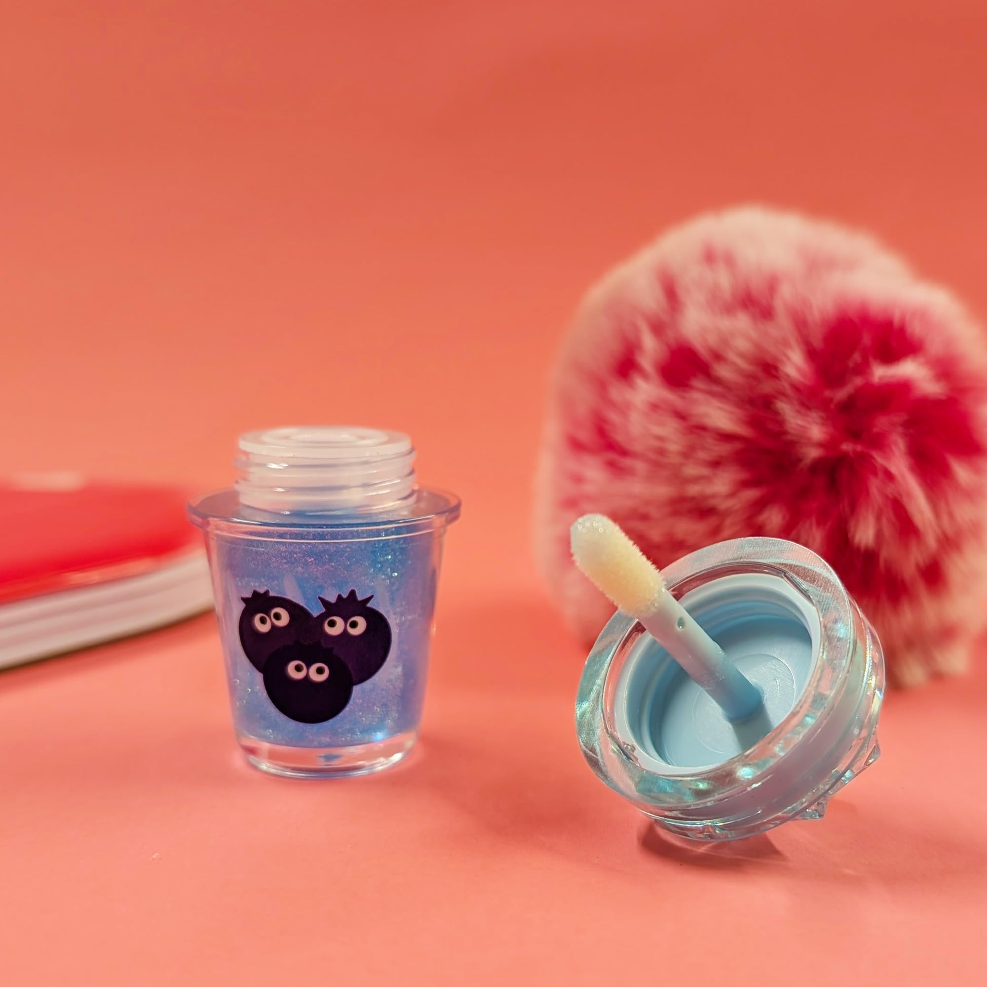 Tinc Scented Sparkly Lip Gloss Duo - Strawberry & Blueberry Ice Design - Moisturizing 6