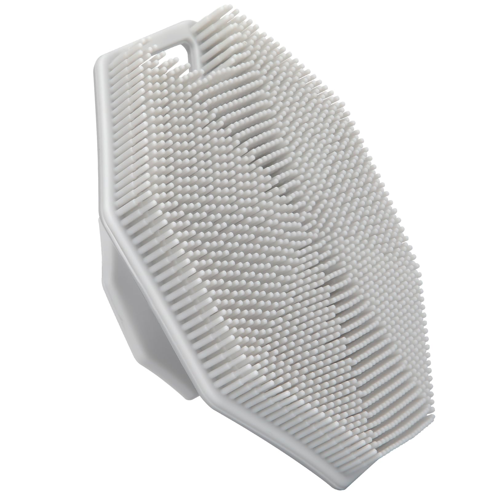 Alyvisun Silicone Body Scrubber with Hook and Suction for Gentle Exfoliation and Massage (Grey)