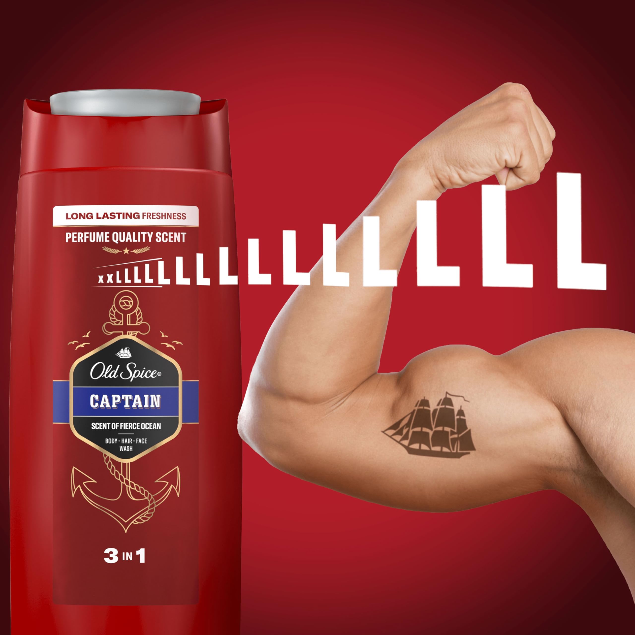 Old Spice Captain 3-in-1 Duschgel &amp; Shampoo für Männer, 675 ml, langanhaltend frisch 4