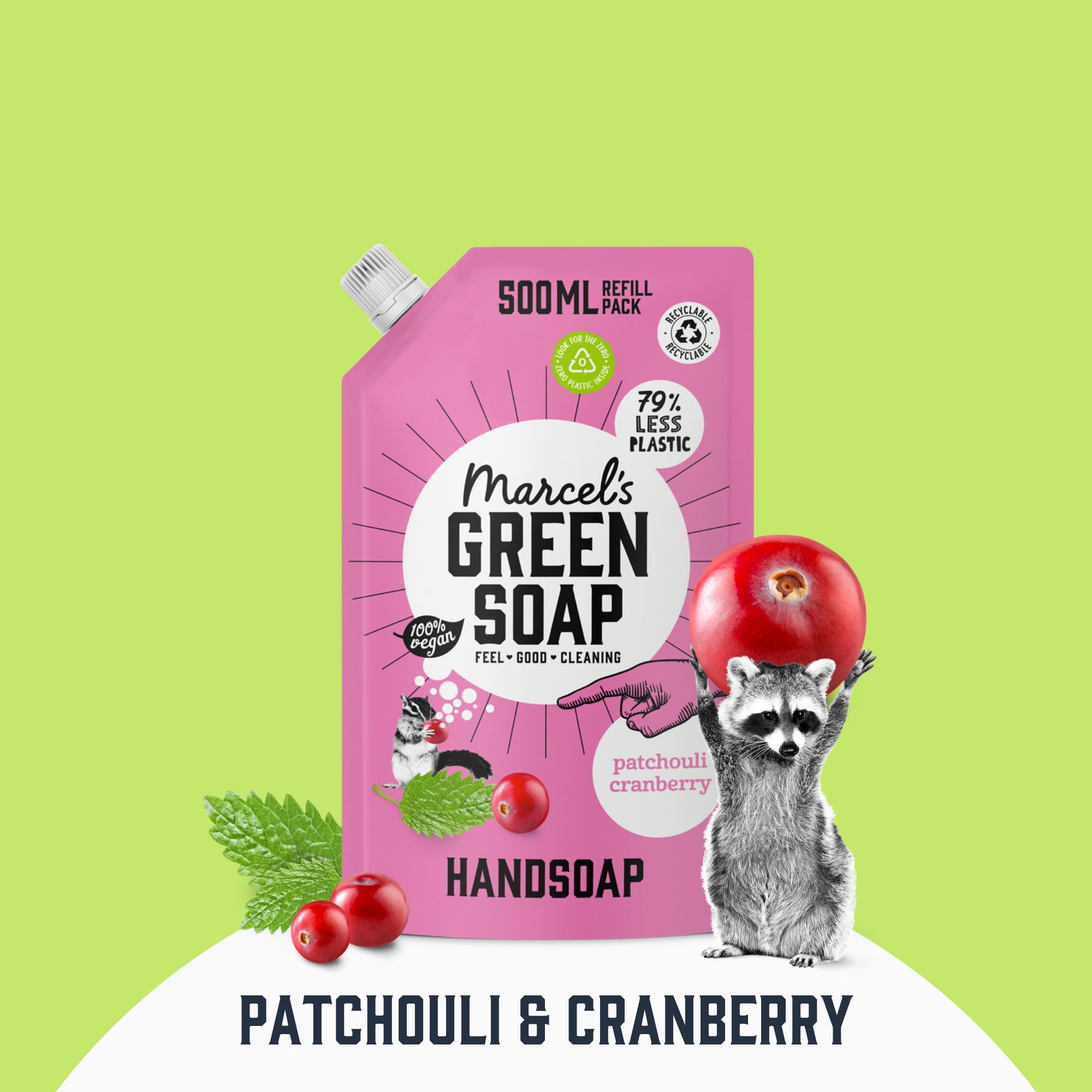 Marcel's Green Soap Hand Soap Refill Patchouli & Cranberry - 500 ml 7